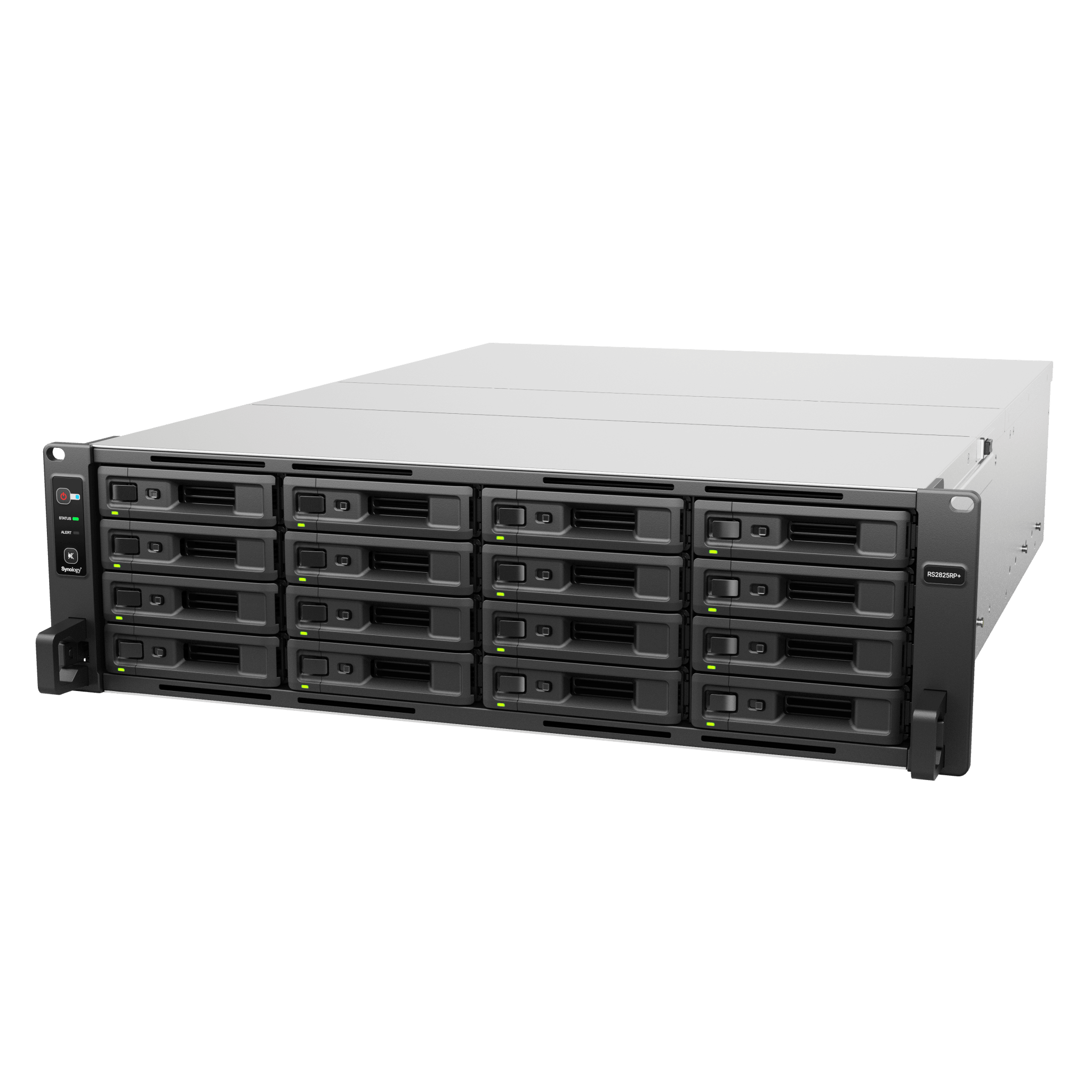 Servidor de Almacenamiento RackStation RS2825RP+ | 16 Bahías | 3U | Hasta 560 TB | Rendimiento 3,519/1,790 MB/s | Fuentes de Alimentación Duales | Expansión PCIe | Compatible con Virtualización y Vigilancia. — SYNOLOGY · SKU RS2825RP+