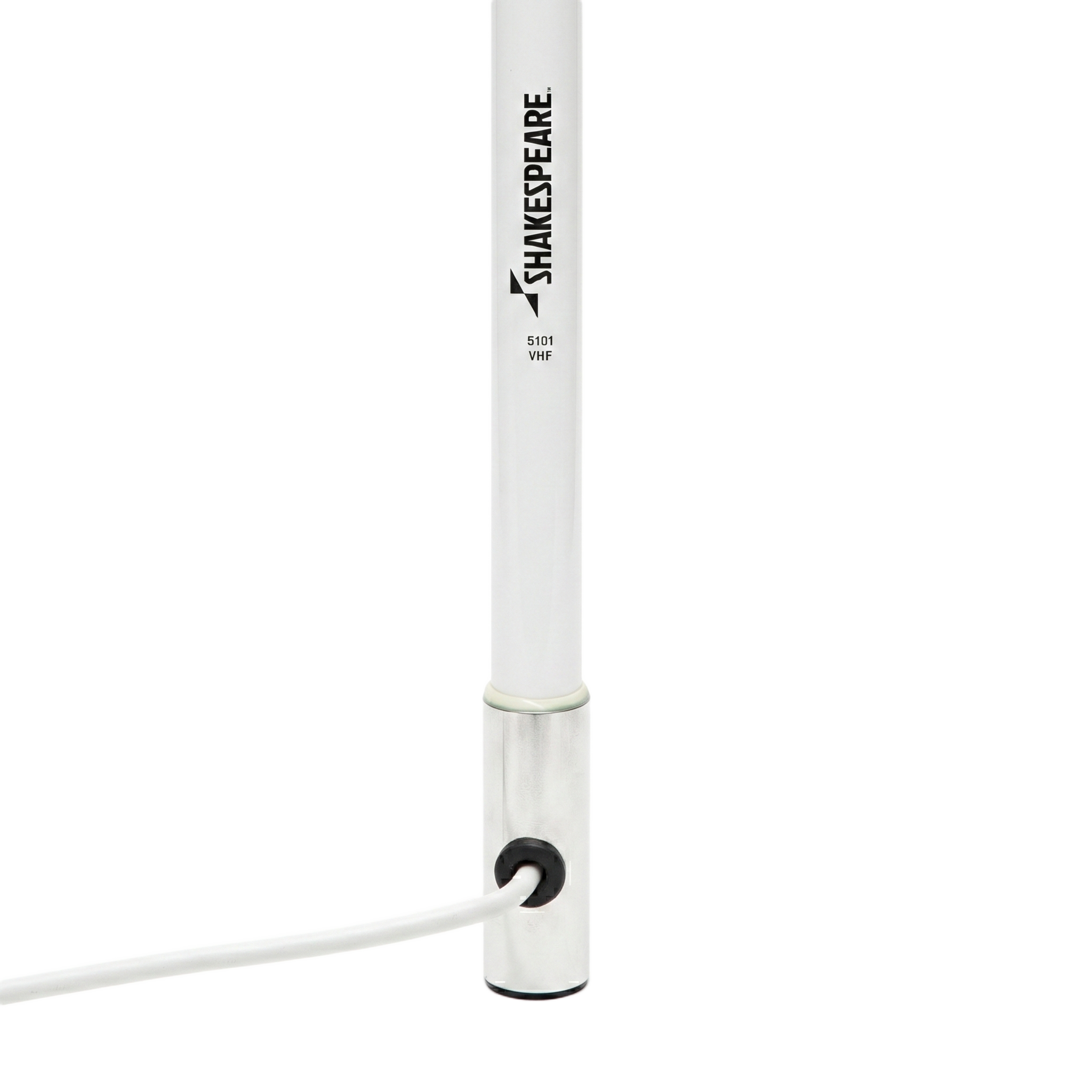 Antena Marina VHF de Fibra de Vidrio / Para Uso en Embarcaciones / Ganancia de 6 dB / 50 Watts / Base de Acero Inoxidable