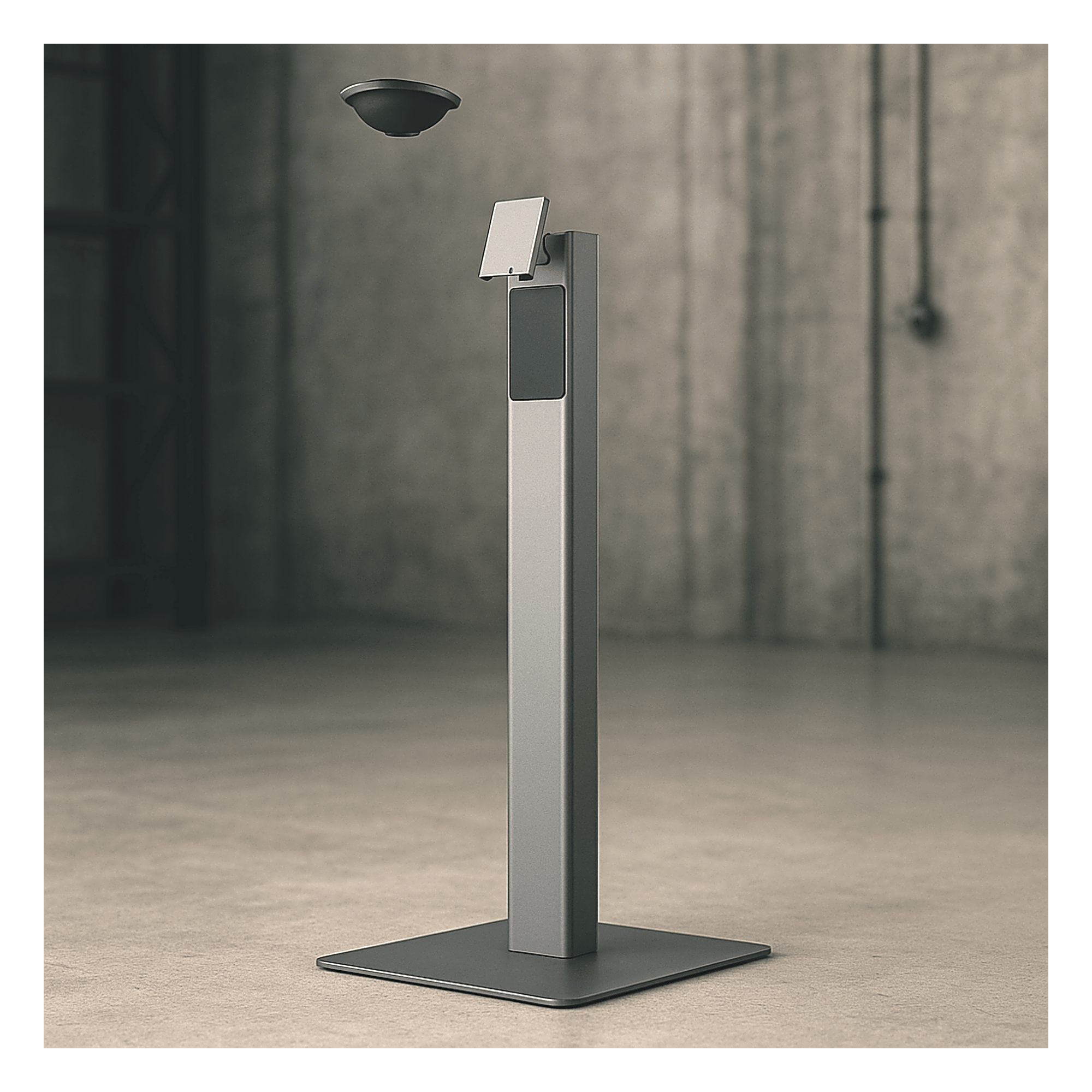 Soporte de Piso FLEX 3 Lite / Estructura Metálica / Base de Placa Pesada / Peso Neto Stand 5.51 kg (12.1 lb) / Peso Neto Plate 15.1 kg (33.3 lb) — SUNMI · SKU FLEX3-LITE-FLOOR-STAND
