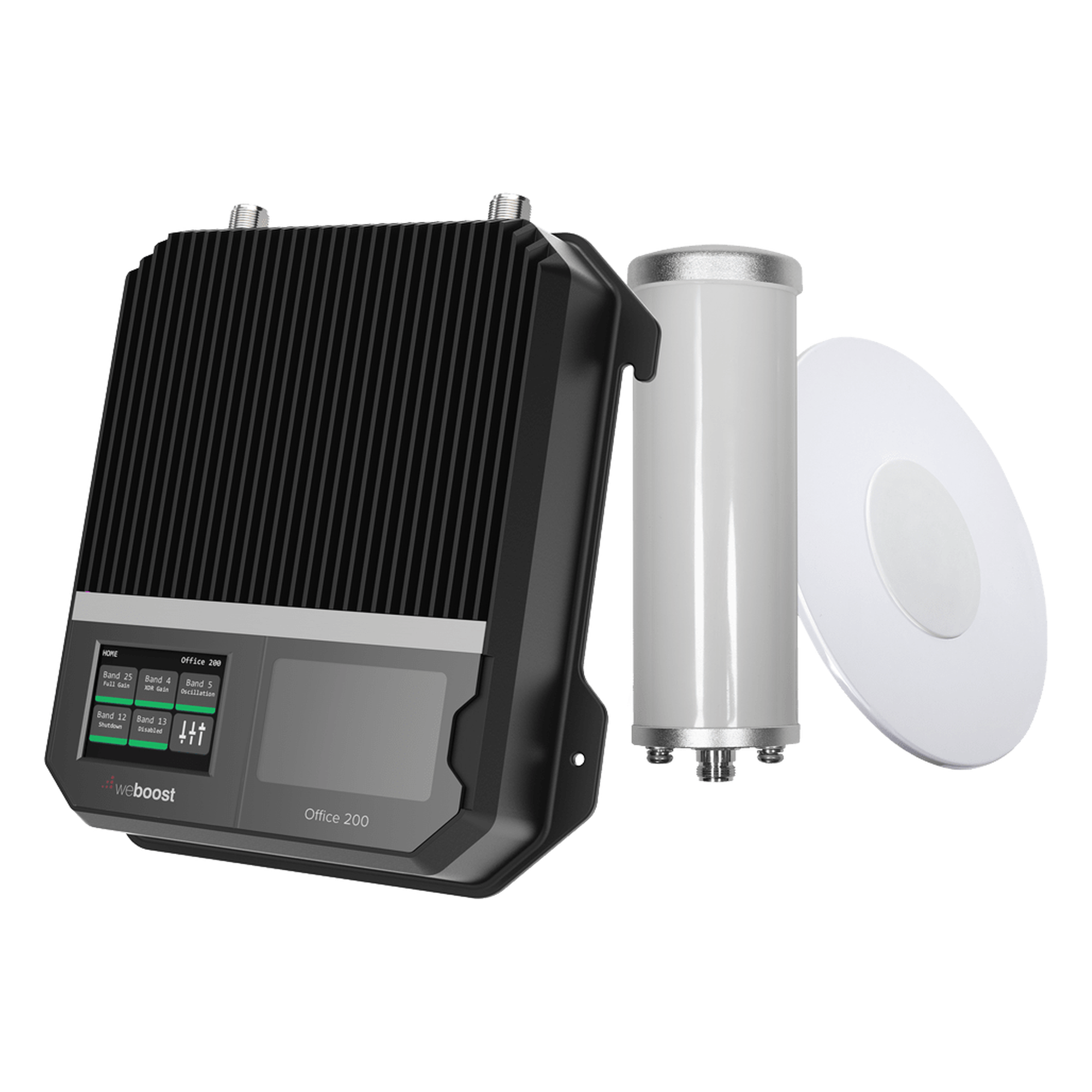 Kit Amplificador Office 200 para 2G, 3G y 4G / Mejora llamadas convencionales y VoLTE / Amplifica señal de TELCEL, AT&T y MOVISTAR / Cubre hasta 400 m² con una antena y hasta 1600 m² con 4 antenas. — WILSONPRO / WEBOOST · SKU 531-047
