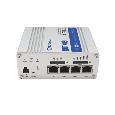 Router Industrial LTE 4.5G Cat 6 / 300 Mbps / 4 Puertos Gigabit / Doble SIM / GNSS / PoE / -40°C a 75°C