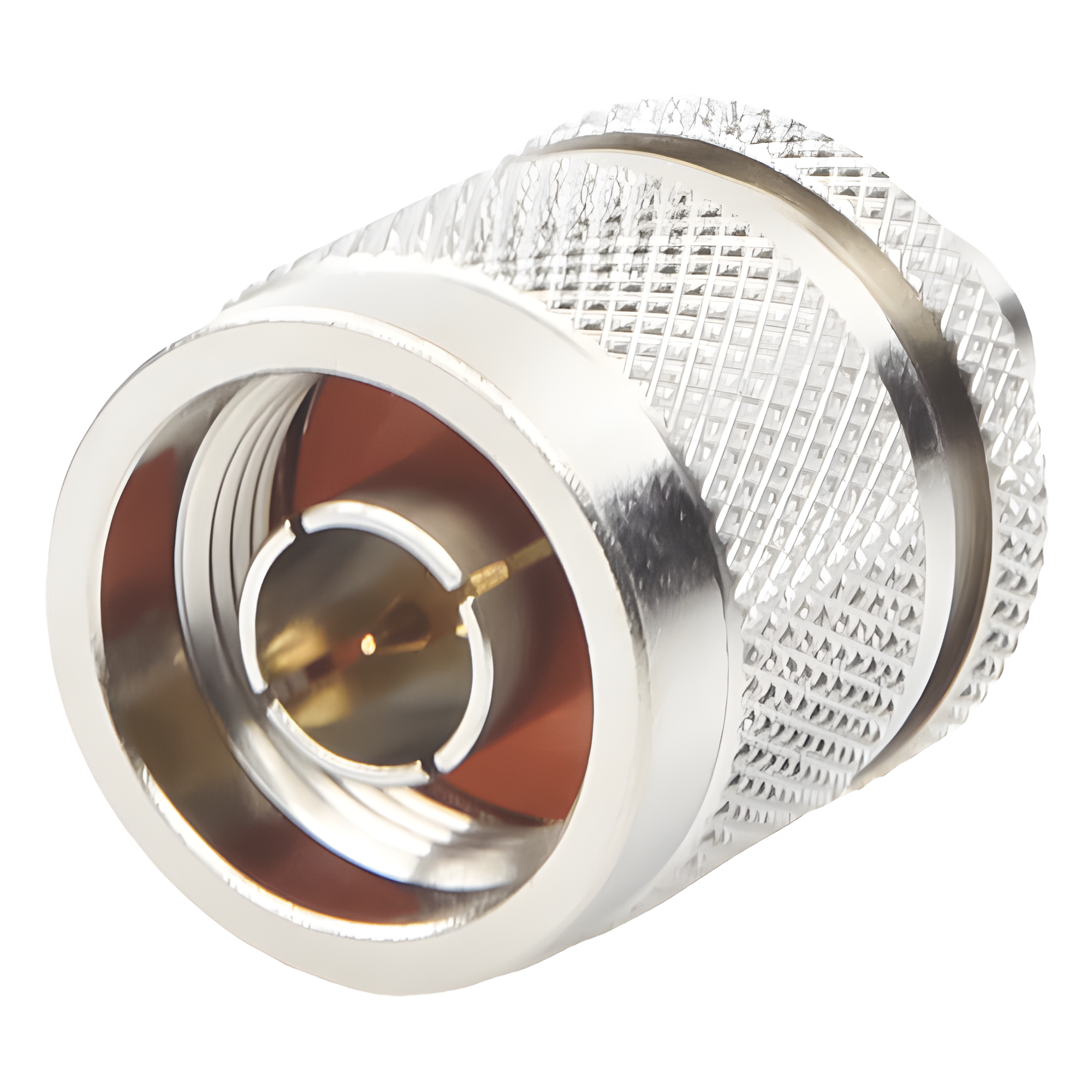Adaptador Coaxial en Línea / SMA Macho a N Macho / Frecuencia 11 GHz / Cuerpo Bronce Niquelado / Aislante Teflón — RF INDUSTRIES,LTD · SKU RSA-3453