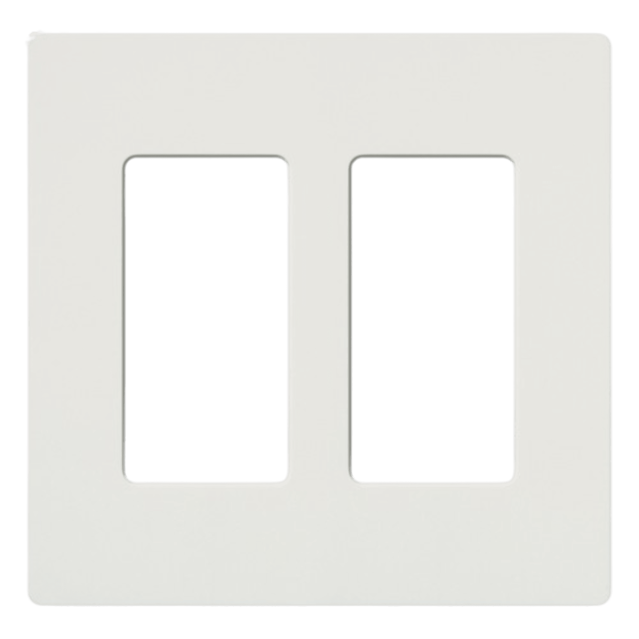 Placa de pared Claro de 2 espacios sin tornillos visibles, color blanco brillante, para atenuadores, apagadores y controles Pico Lutron — LUTRON ELECTRONICS · SKU CW2WH