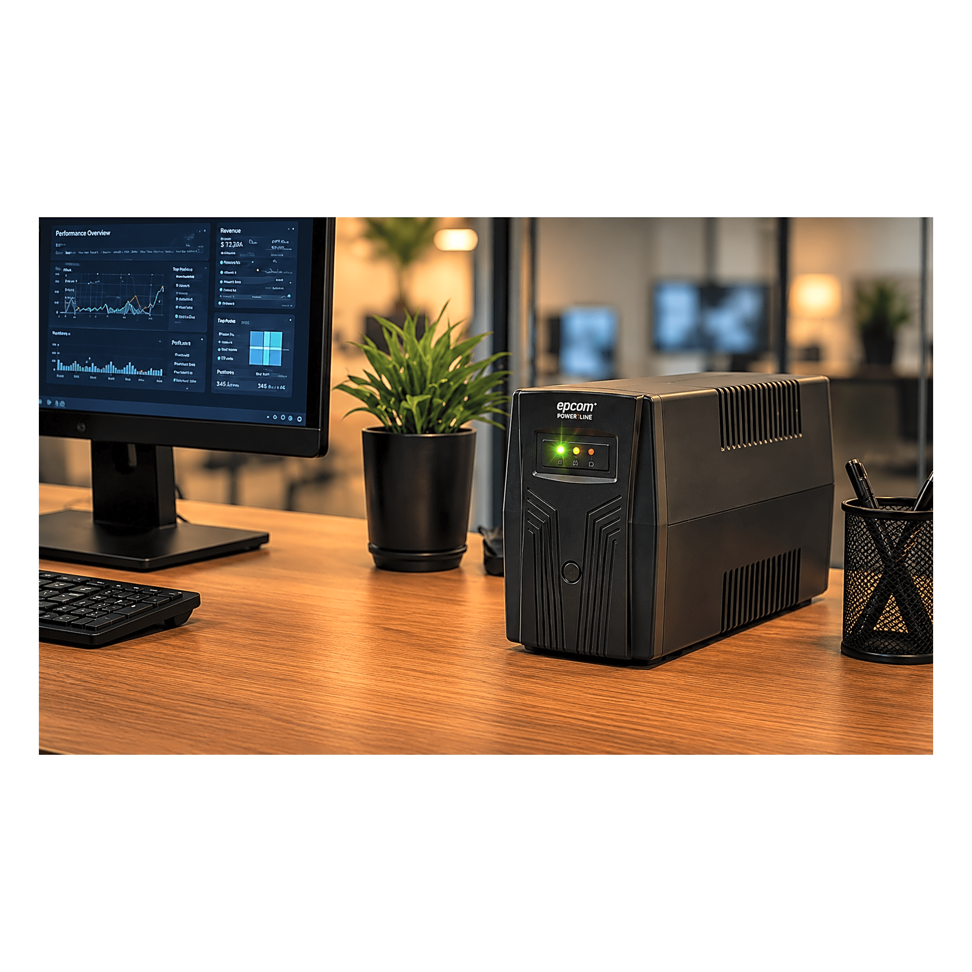 UPS de 1,000VA/600W / Topología Línea Interactiva / Entrada y Salida 120 Vca / Clavija NEMA 5-15P / 6 Tomas NEMA 5-15R — EPCOM POWERLINE · SKU EPU1000L