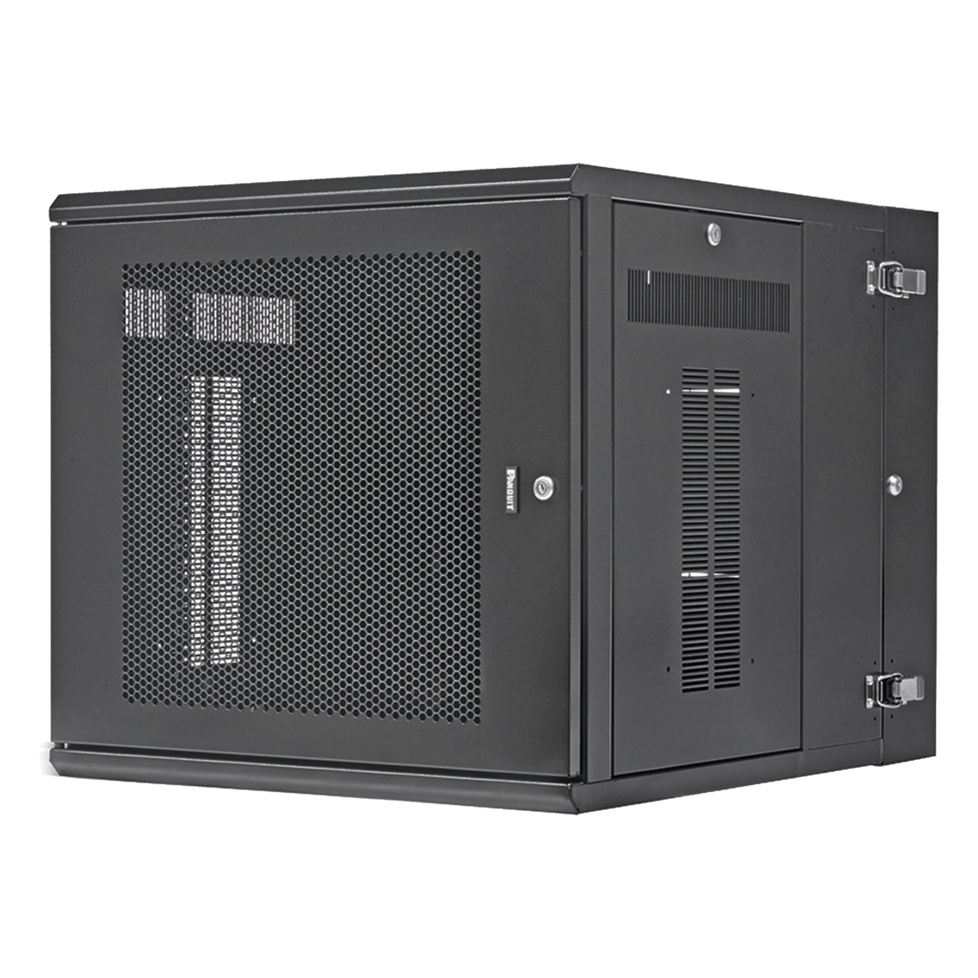 Gabinete PanZone de Montaje en Pared, de 19in, Puerta Perforada, 12 UR, 762mm de Profundidad, Color Negro — PANDUIT · SKU PZWMC1230P