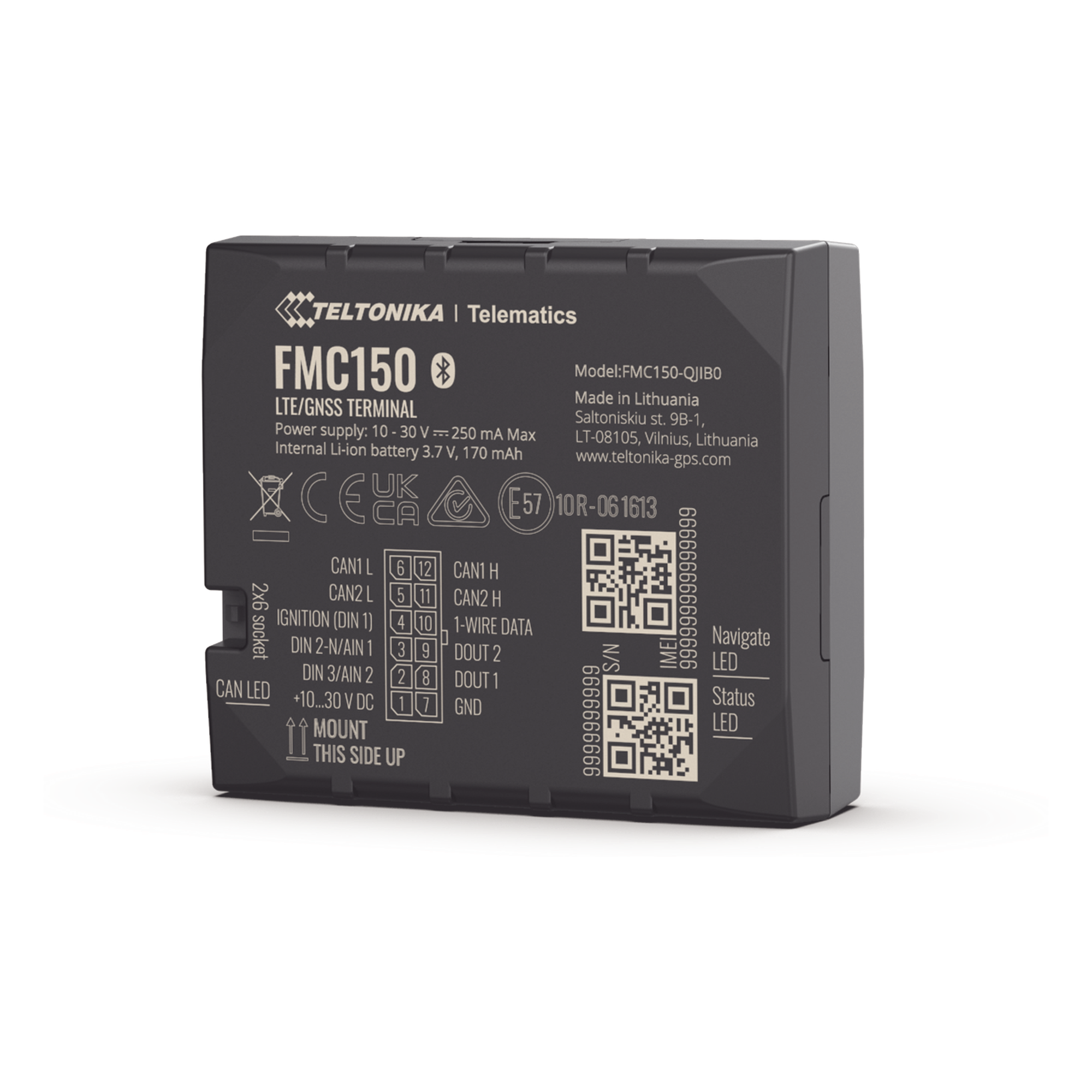 Avanzado Rastreador Vehicular (GPS) 4G LTE Cat 1 Con Lectura Can / Bluetooth y Múltiples Entradas y Salidas Digitales — TELTONIKA · SKU FMC150