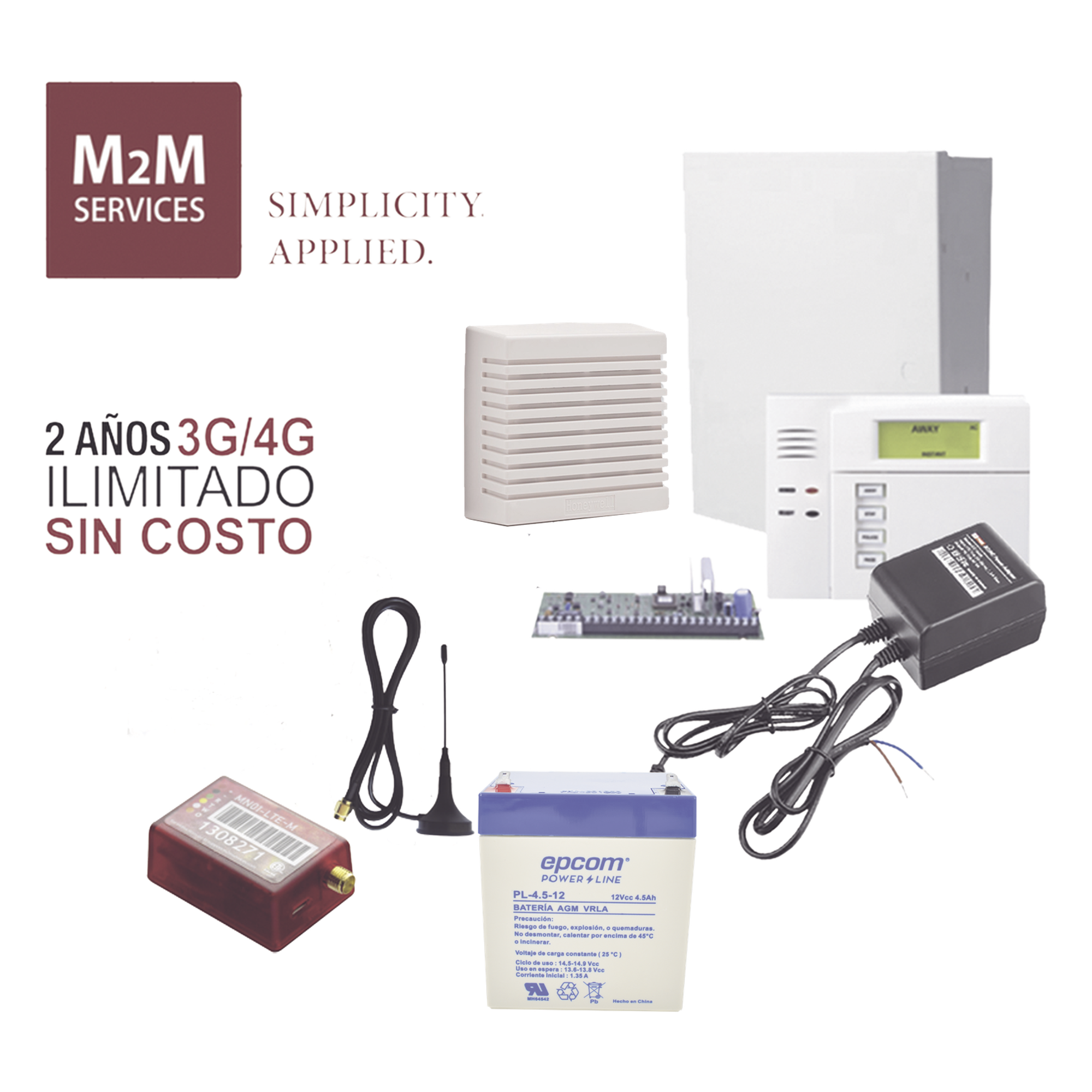 Kit de alarma VISTA-48LA con teclado 6150, comunicador 4G LTE-M/5G, sirena de 15 W y 2 años de datos incluidos — HONEYWELL HOME RESIDEO · SKU KITVISTAMINI