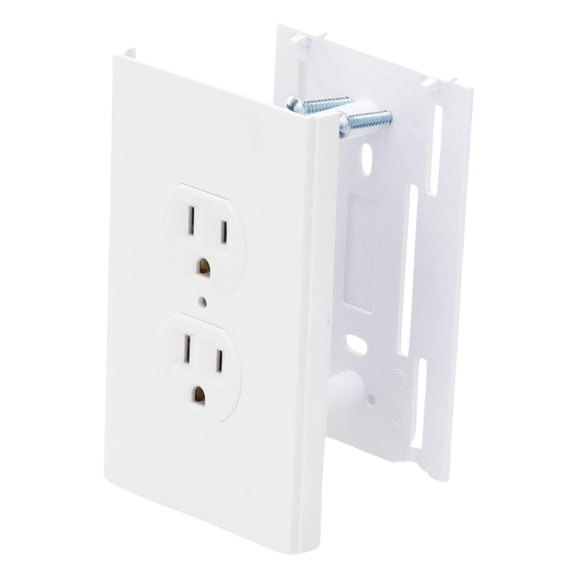 Contacto eléctrico doble, soporte y tapa color blanco de PVC auto extinguible,  para canaleta TEK100 (5591-10200) 