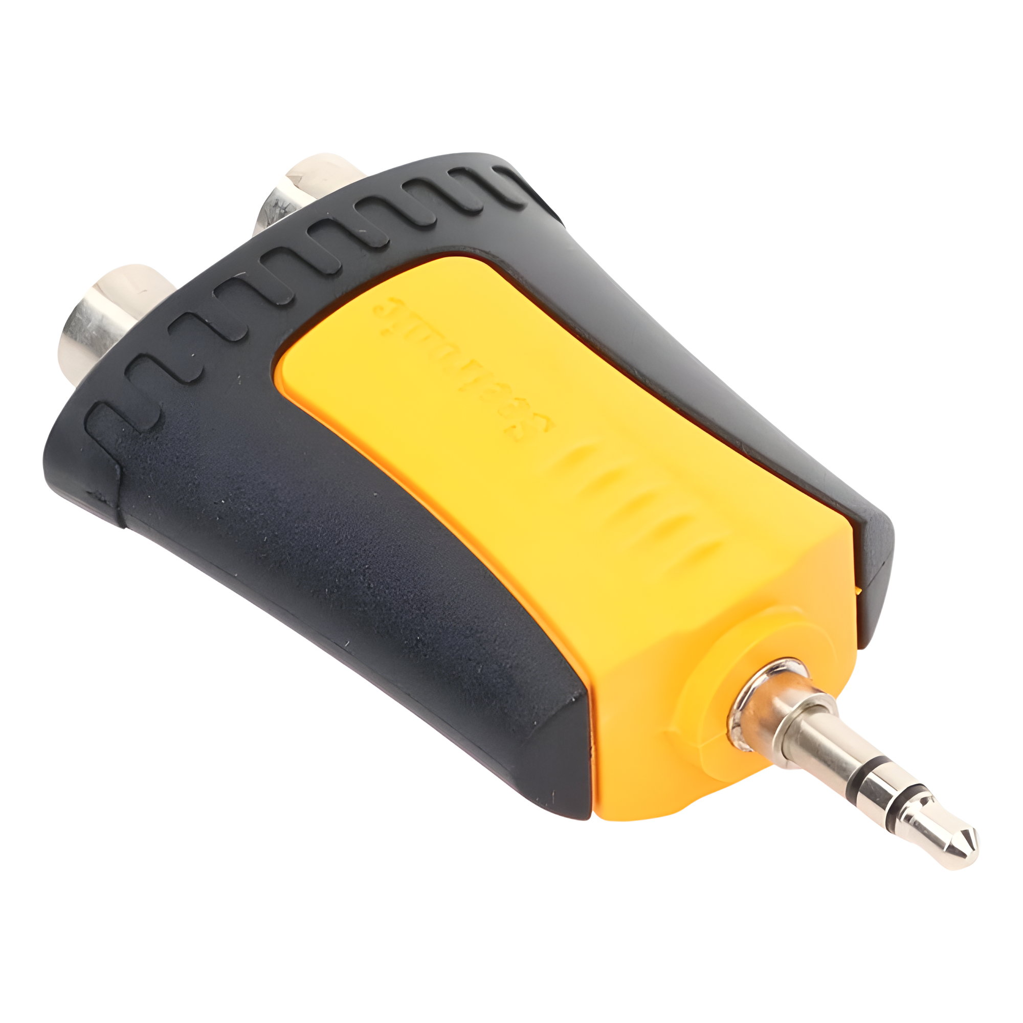 Adaptador de Audio / 3.5 mm Estéreo a 2 RCA Hembra / Carcasa de Plástico / Precableado