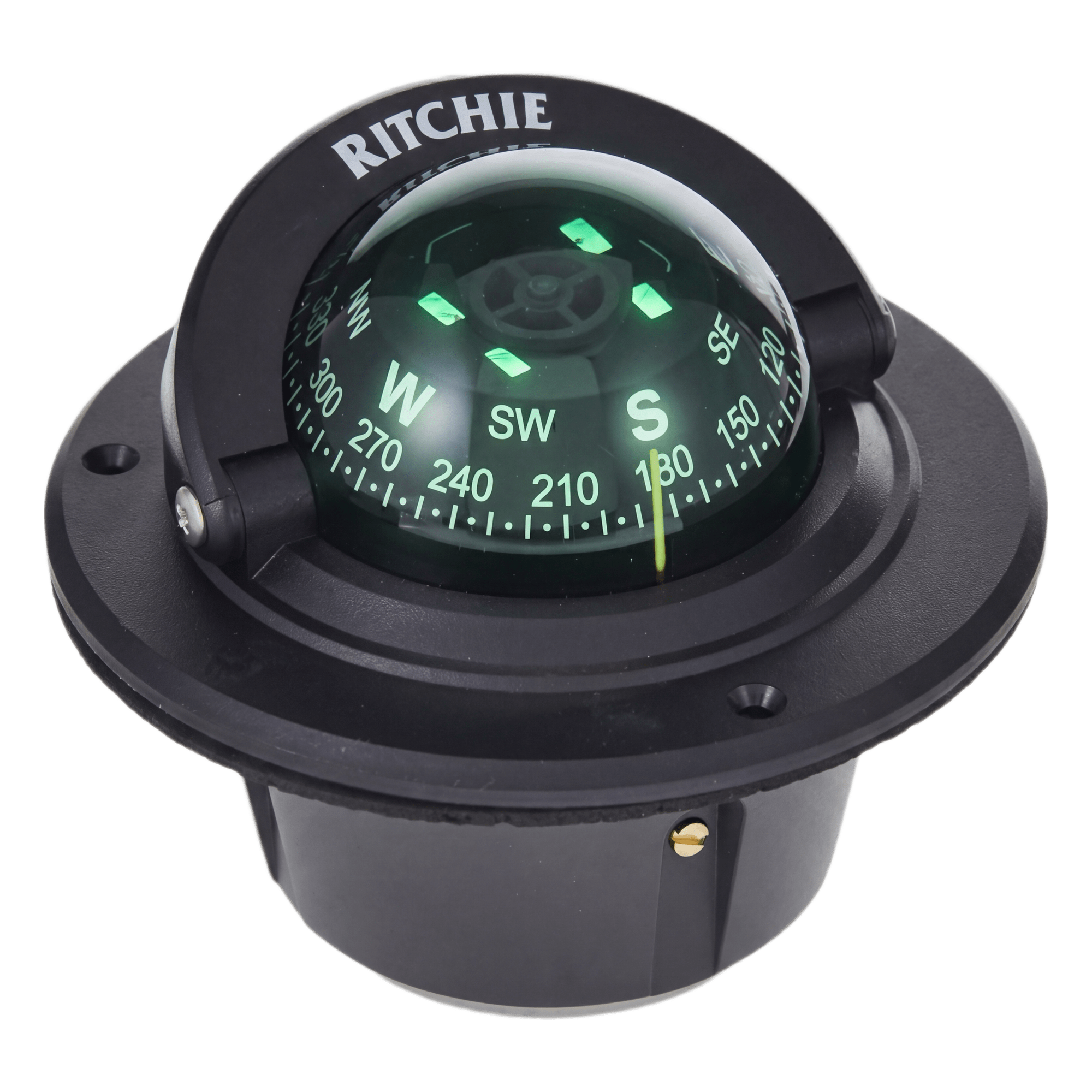 Brújula de Navegación Marítima Ritchie F-50 / Montaje Flush / Dial 2 3/4" (70 mm) / Iluminación Nocturna Verde / DirectiveForce Magnets / Construcción Compuesta Alta Temperatura / 100% Reparable — RITCHIE · SKU F-50