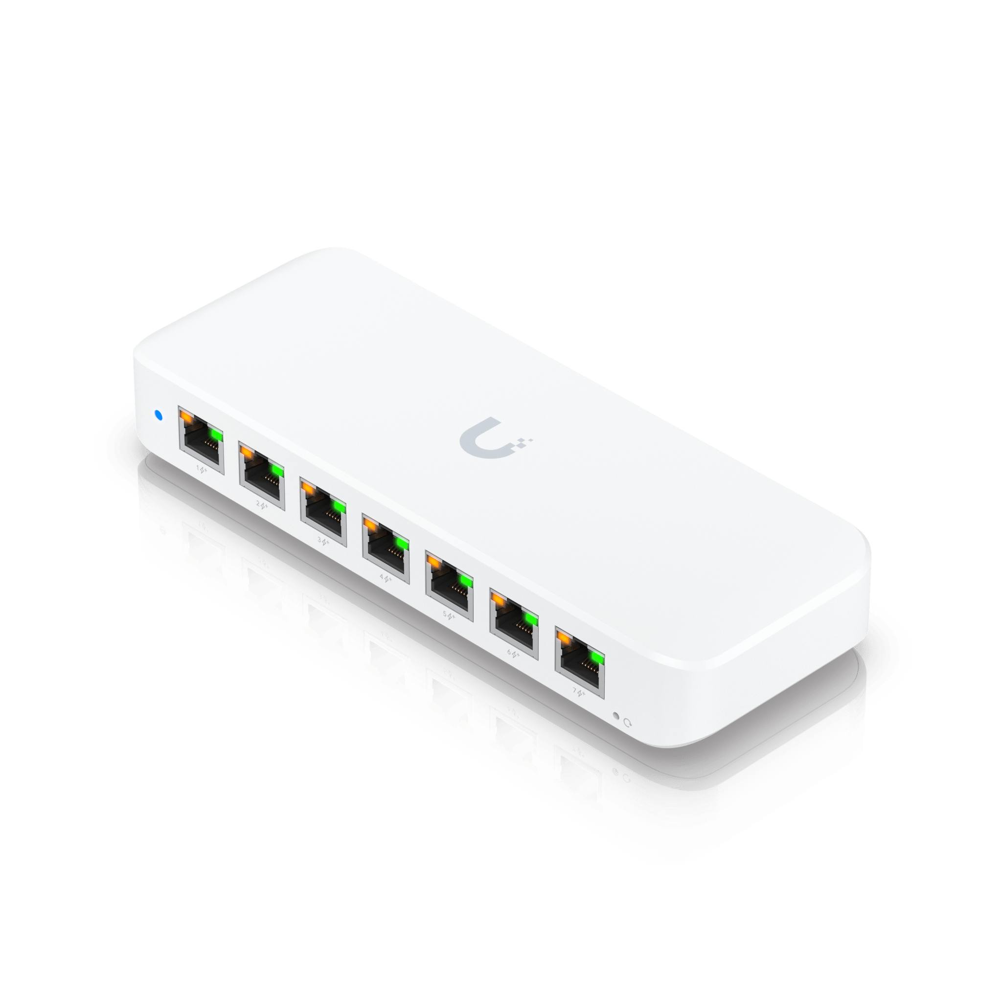 USW Ultra Switch de 8 Puertos GbE (7 Puertos PoE+ y 1 Puerto Entrada PoE++) con Opciones de Montaje Versátiles