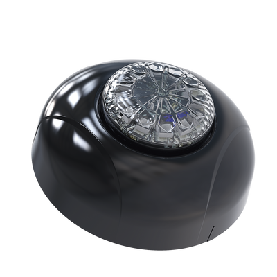 Estrobo Oculto de 12 LED, Rojo/Azul, Lente Transparente, Bisel Negro