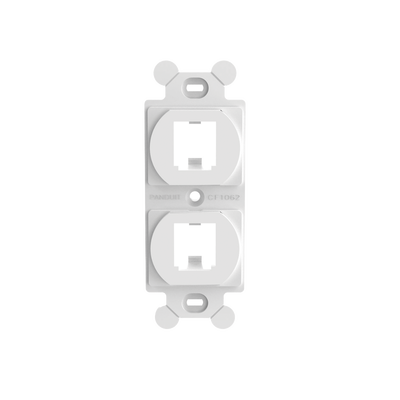 Marco de Módulo Dúplex, Para Placas Frontales Estándar NEMA 106, Acepta 2 Módulos Mini-Com, Color Blanco — PANDUIT · SKU CF1062WHY