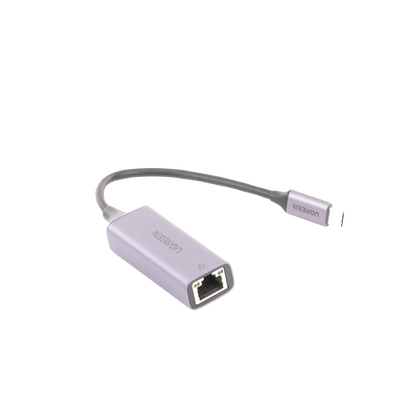 Adaptador de Red USB-C 3.1 (5 Gbps) a RJ45 | Thunderbolt 3 | Admite 10/100/1000 Mbps | Chip Inteligente | Amplia Compatibilidad | Caja de Aluminio | Longitud del cable 10 cm.