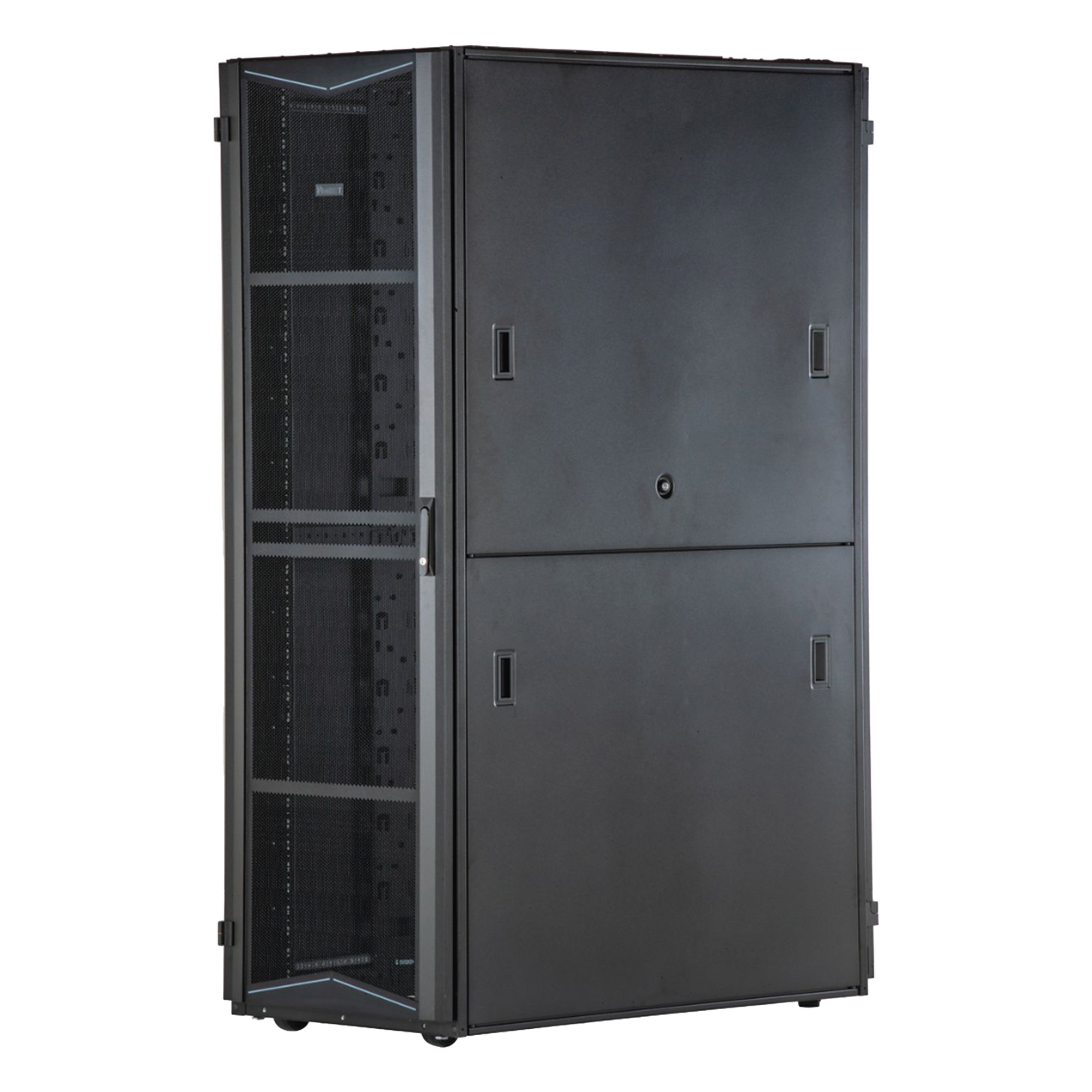 Gabinete FlexFusion para Centros de Datos, 42 UR, 800 mm de Ancho, 1070 mm de Profundidad, Fabricado en Acero, Color Negro