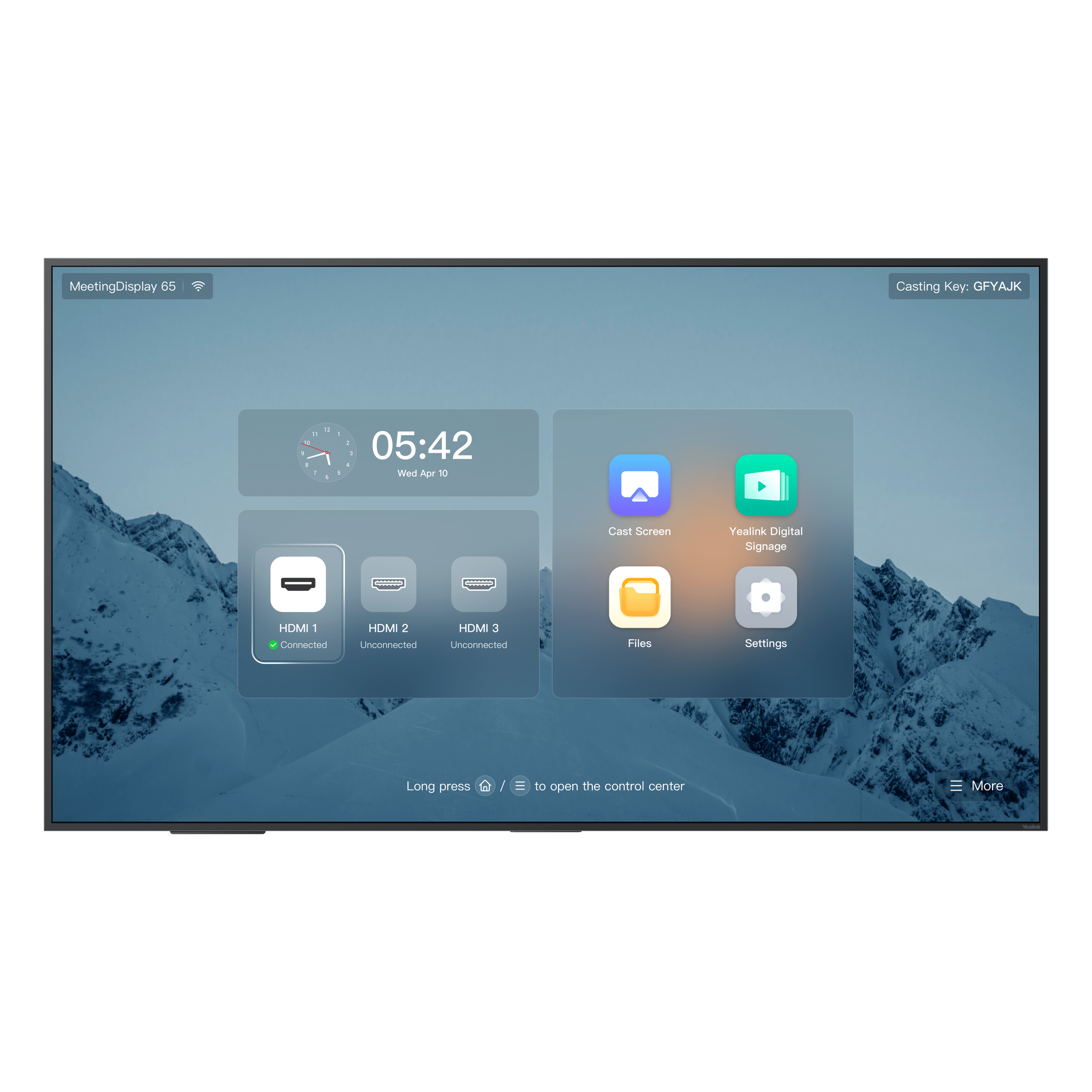 Pantalla Profesional Yealink de 65" MD-65 para Salas de Juntas, con Integración a MeetingBars y Control Inteligente — YEALINK · SKU MD-65