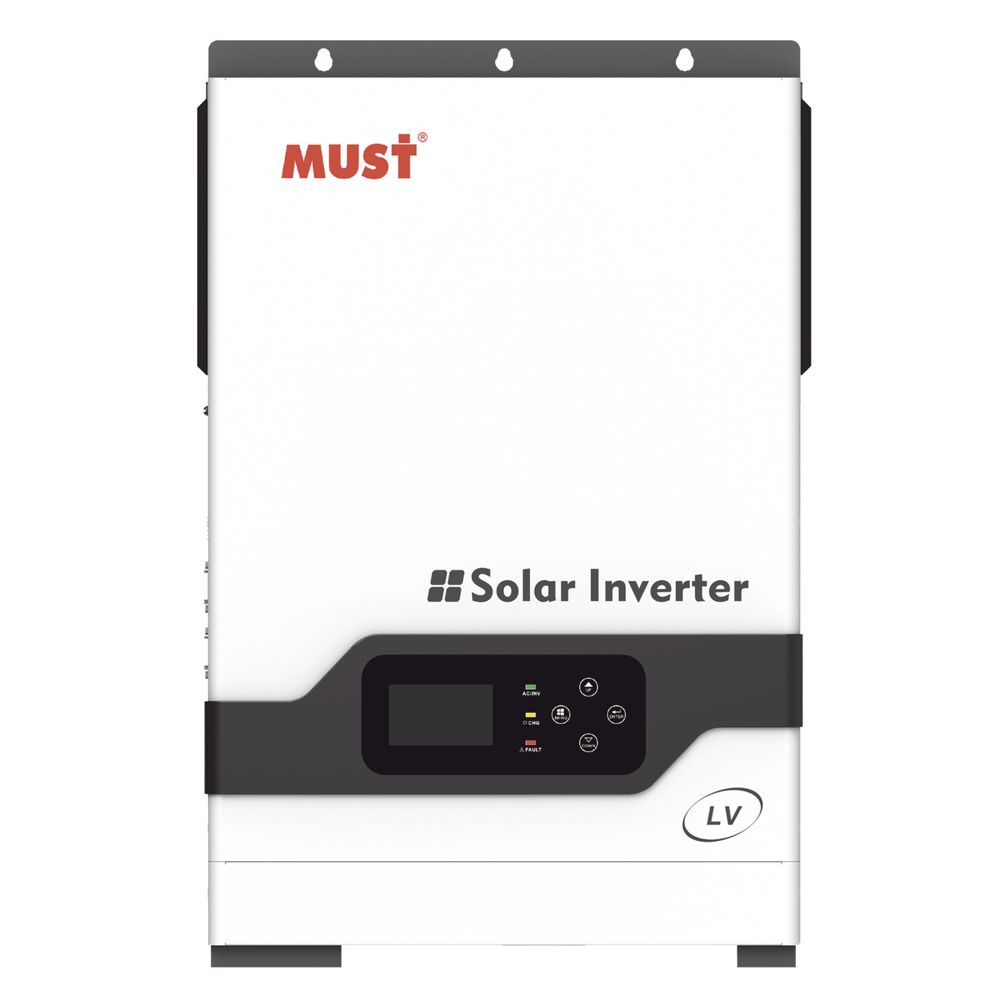Inversor / Cargador de 1 KW para Sistemas Tipo Isla a 12Vcd / 120Vca, Onda Sinusoidal Pura con Controlador MPPT — MUST · SKU PV181012LV