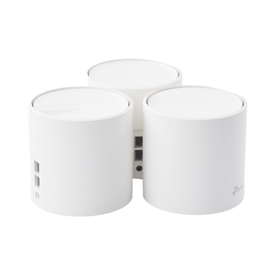 Kit 3 Routers Inalámbricos MESH Interior para Hogar / Doble Banda Wi-Fi 6 AX1800 Mbps / 2 Puerto Gigabit WAN/LAN / 2 Antenas Internas / Administración Mediante la App Deco (iOS, Android) / Protección HomeShield