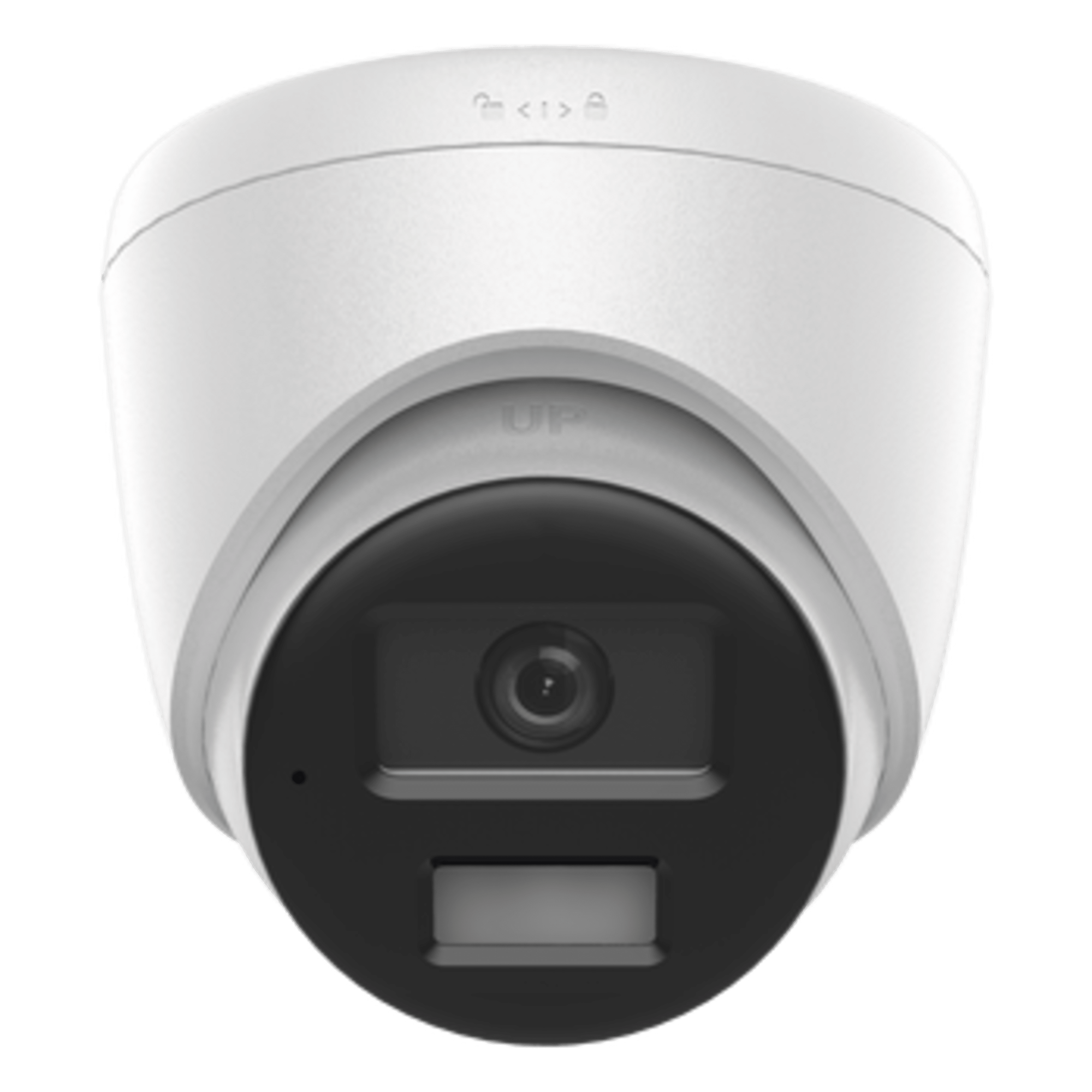[Dual Light] Turret IP 4 Megapixel  / Lente 2.8 mm / 20 mts IR + 20 mts Luz Blanca / Micrófono Integrado / ACUSENSE Lite / Exterior IP67 / PoE / dWDR / H.265+ / ONVIF