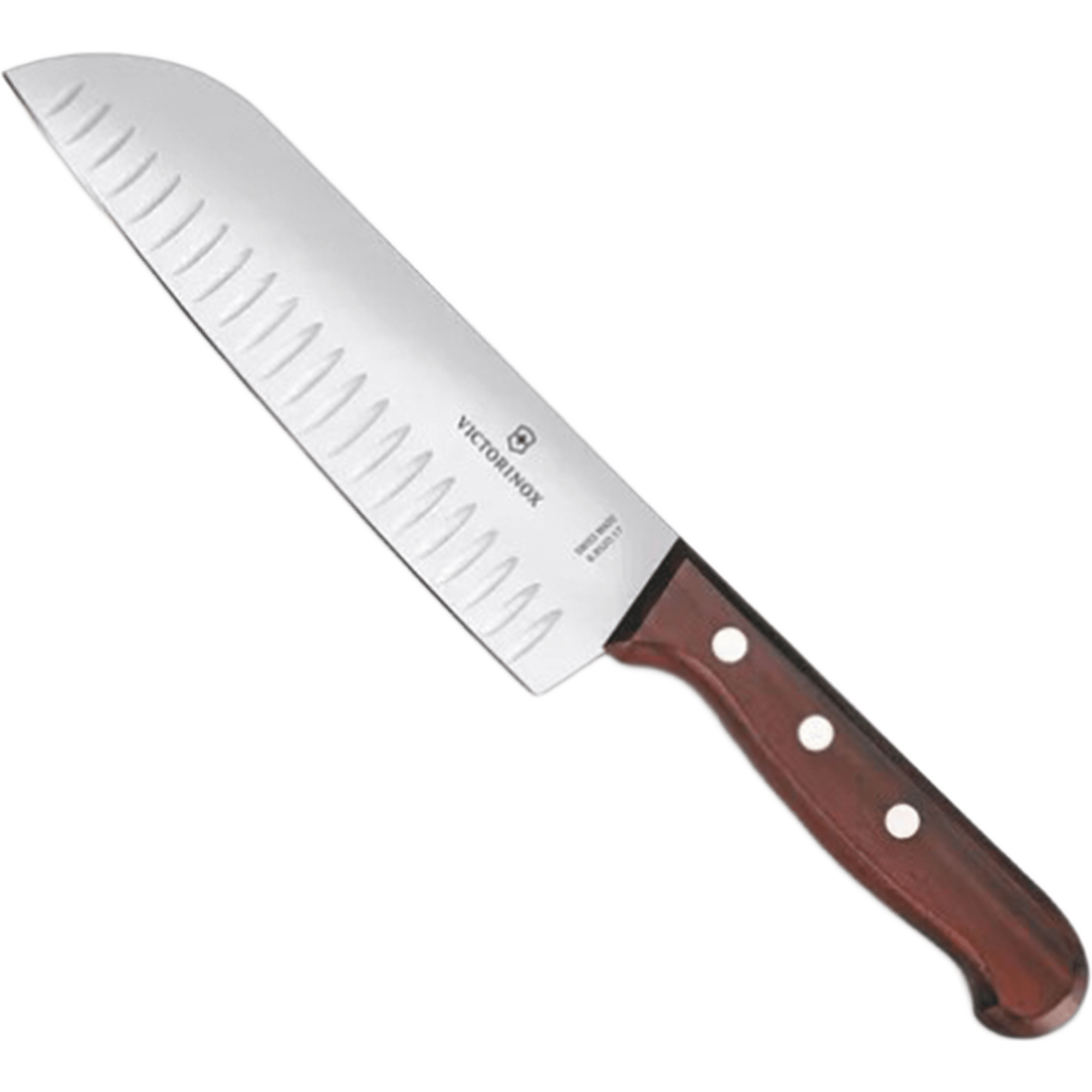 Cuchillo Santoku Wood de 17 cm, Filo con Alvéolos Estilo Japonés.