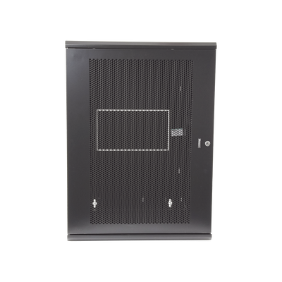 Gabinete PanZone de Montaje en Pared, de 19in, Puerta Ventilada, 18 UR, 635mm de Profundidad, Color Negro