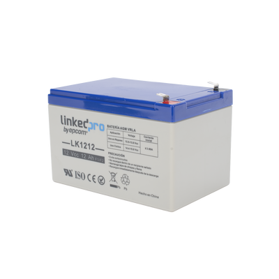 Batería de respaldo 12 V | 12 Ah | AGM | Especial para Seguridad Electrónica | UPS | Sistemas de Emergencia | Vida útil 5 años | Terminales F1 + Adaptador F2