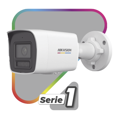 [Dual Light + ColorVu] Bala IP 2 Megapixel / Lente 2.8 mm / 30 mts IR + 30 mts Luz Blanca / Micrófono Integrado / ACUSENSE Lite / Exterior IP67 / dWDR / PoE / Micro SD 
