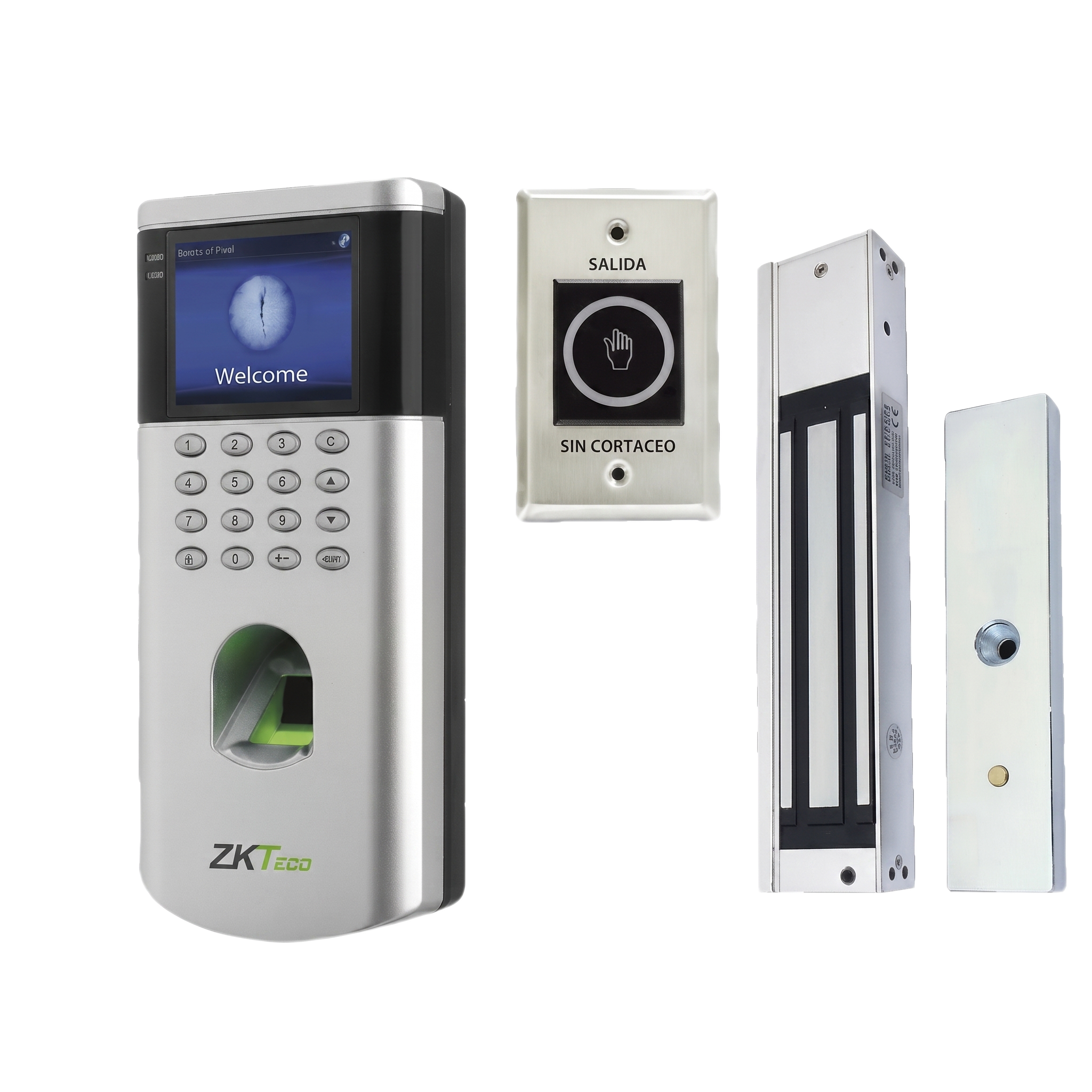 Kit Control de Acceso / Lector Huella y Tarjeta 125 kHz / 1,500 Huellas 5,000 Tarjetas / TCP/IP PUSH / Chapa Magnética
