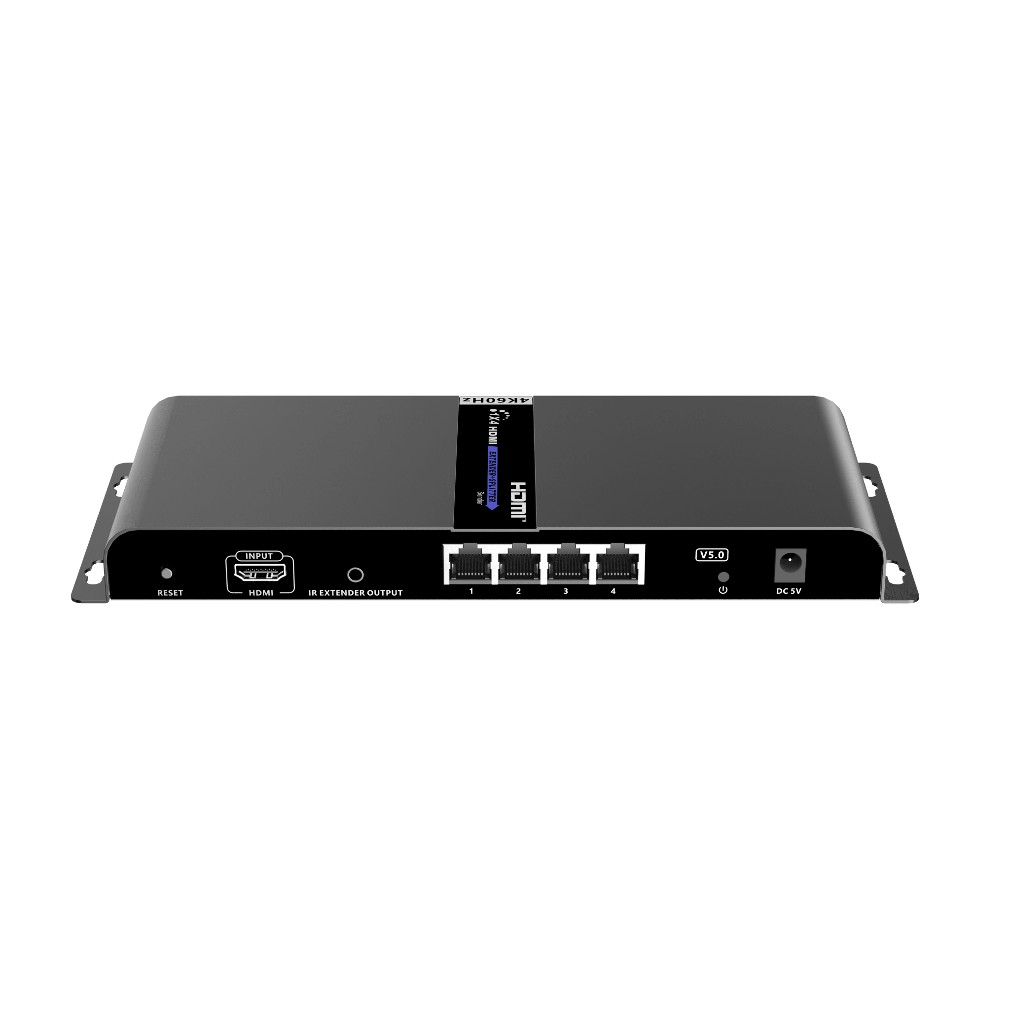 Kit Divisor y Extensor HDMI (Extender Splitter) | Divide 1 Fuente HDMI a 4 Pantallas | Extiende la señal HDMI hasta 120 m | Resolución 4Kx2K @ 60 Hz | Cat 6/6a | Uso 24/7 | Longitud del cable autoajustable