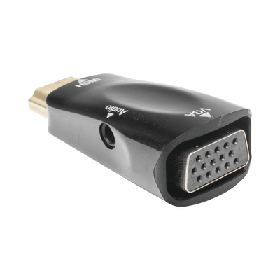 Adaptador (Convertidor) HDMI a VGA / HDMI Macho a VGA Hembra / Resolución 1920x1080 @ 60Hz / Adaptador de Audio de 3.5 mm / Chapado en Níquel