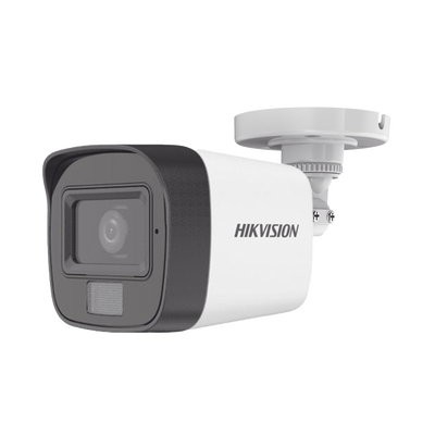 [Dual Light + ColorVu] Bala TURBOHD 2 Megapixel (1080p) / Lente 2.8 mm / 30 mts IR EXIR + 20 mts Luz Blanca / Micrófono Integrado / Gran Angular 101° / Exterior IP67 / 4 Tecnologías — HIKVISION · SKU DS-2CE16D0T-LFS