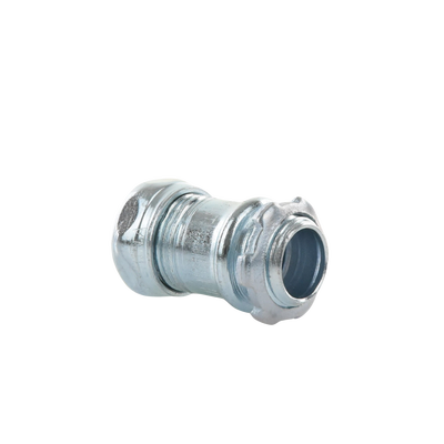 Conector Recto Compresión de Acero Galvanizado para Pared Delgada de 1/2" .
