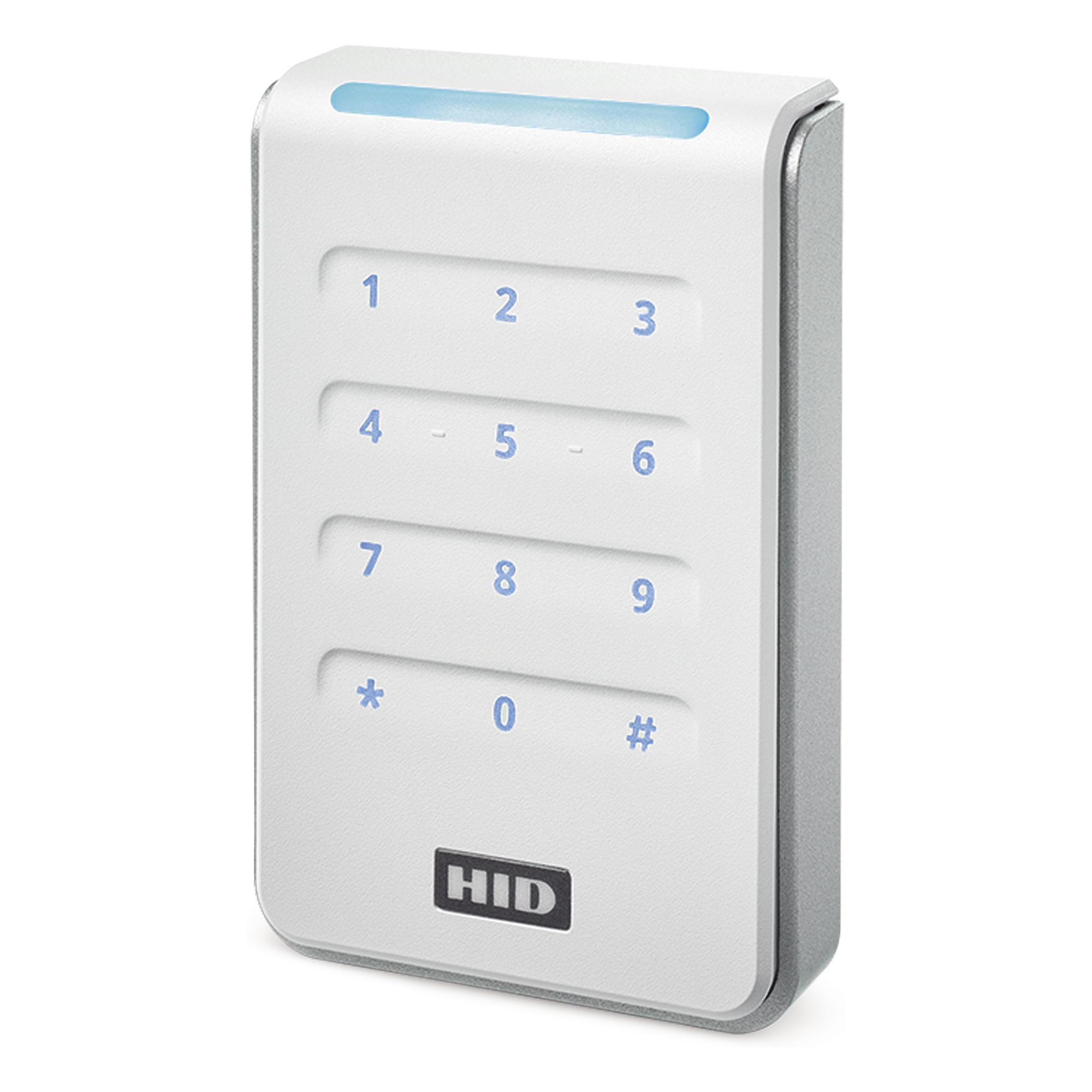 Lector R40 con TECLADO SIGNO WHITE Estandar Multitecnologia/ 40KNWS-00-000000/ Garantia de Por Vida/ Pigtail/Wiegand & OSDP — HID · SKU RS40KFW