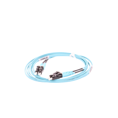 Jumper de Fibra Optica Multimodo 50/125 OM3, LC-LC Duplex, OFNR (Riser), Color Aqua, 2 Metros (6.56 Pies)