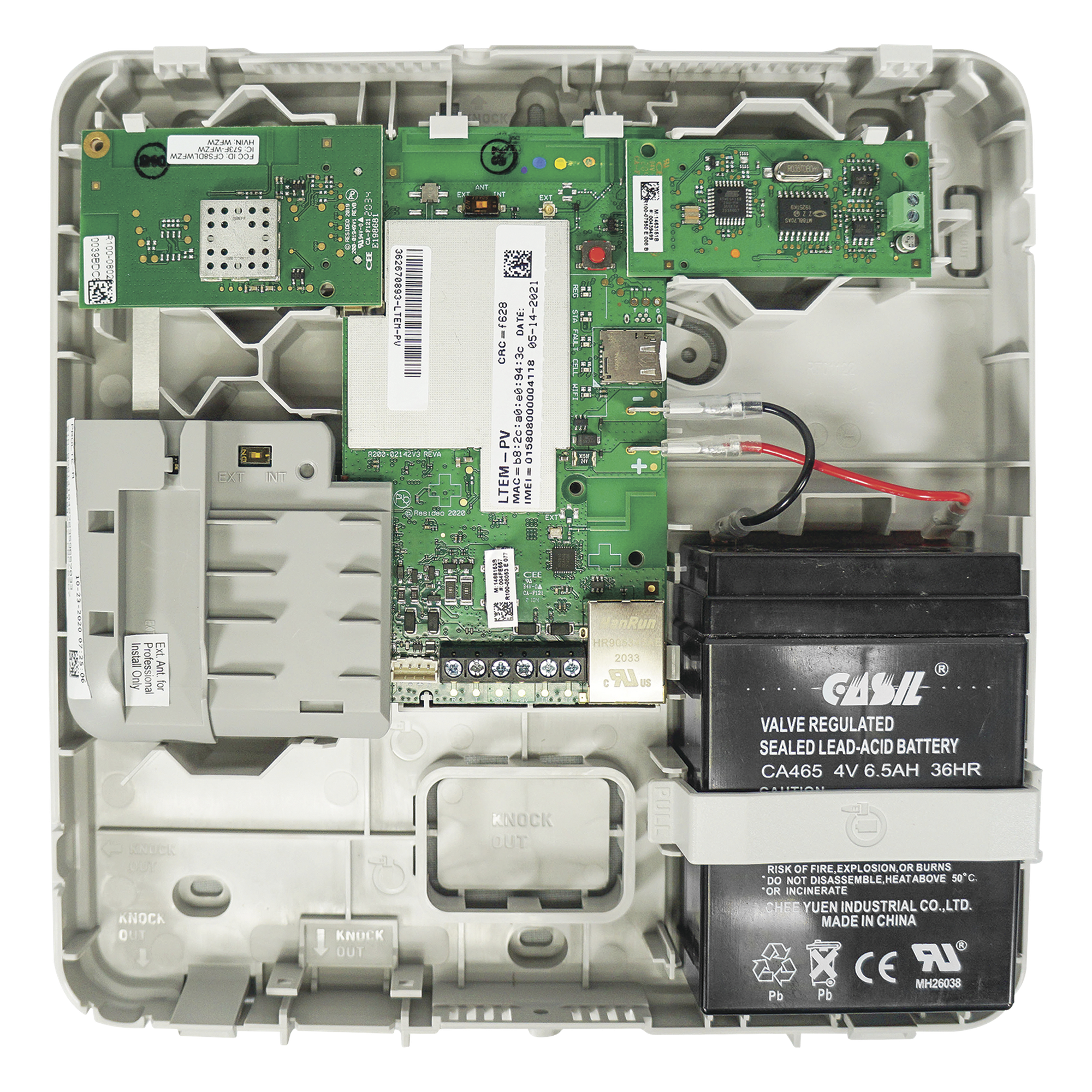 Comunicador de alarmas LTE Cat-M1 y Ethernet para paneles VISTA, DSC e Interlogix — HONEYWELL HOME RESIDEO · SKU LTEM-PA