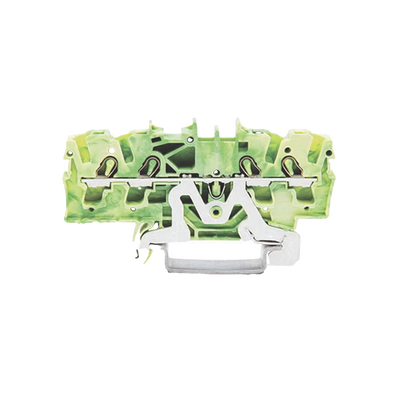 Borna de Tierra / 4 Conductores / 2.5 mm² / Push-in CAGE CLAMP® / Aplicaciones Ex e II / Marcaje Lateral y Central / Carril DIN 35 x 15 y 35 x 7.5 / Verde-Amarillo — WAGO · SKU 2002-1407