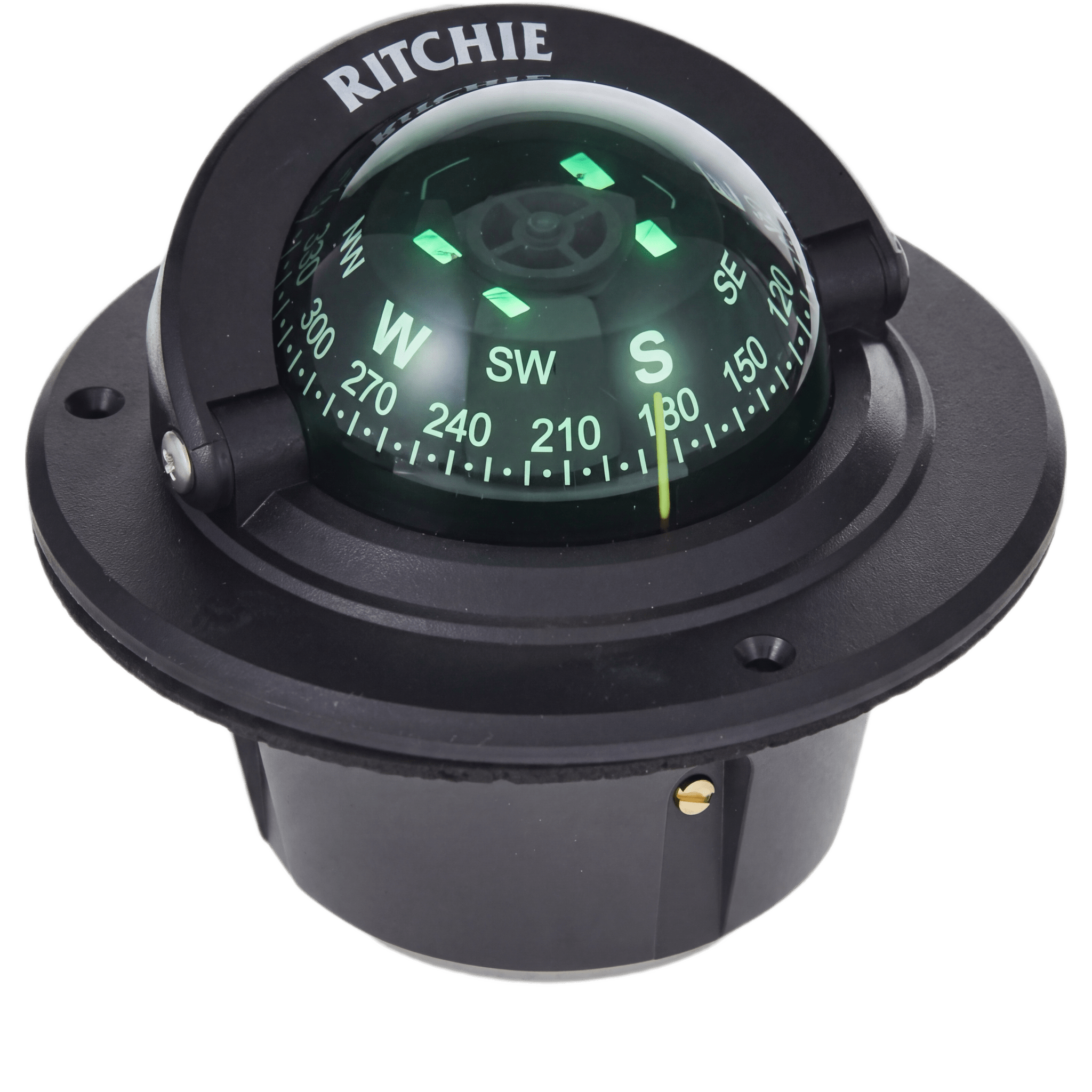 Brújula de Navegación Marítima Ritchie F-50 / Montaje Flush / Dial 2 3/4" (70 mm) / Iluminación Nocturna Verde / DirectiveForce Magnets / Construcción Compuesta Alta Temperatura / 100% Reparable