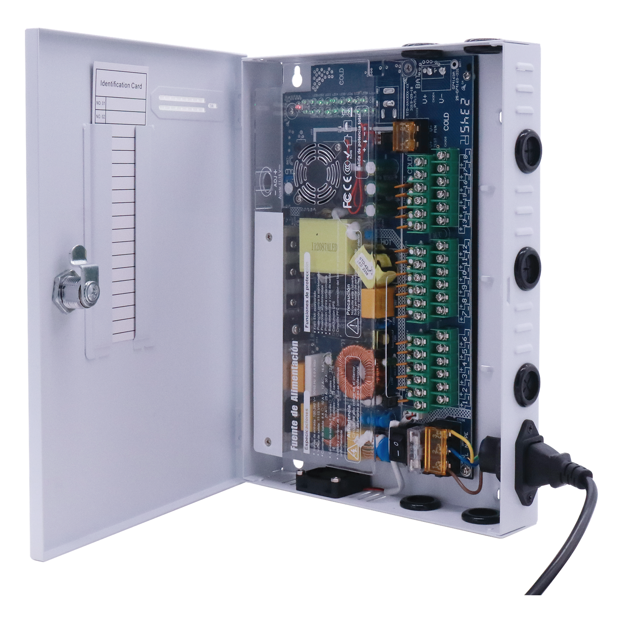 Fuente PREMIUM / 11-15 V / 18 canales / 20 A / Alta tecnología en seguridad / Doble ventilador / Hasta 1.8 Amperes por Salida / Filtro de ruido por canal / Diseño de alta gama. — EPCOM POWERLINE · SKU XP18DC20HD