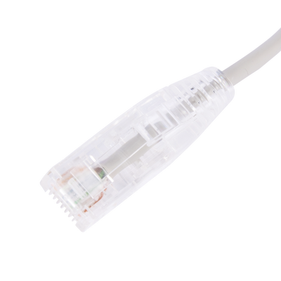 Cable de Parcheo Slim UTP Cat6 - 30 cm (11.81 Pulgadas) Gris Diámetro Reducido (28 AWG)