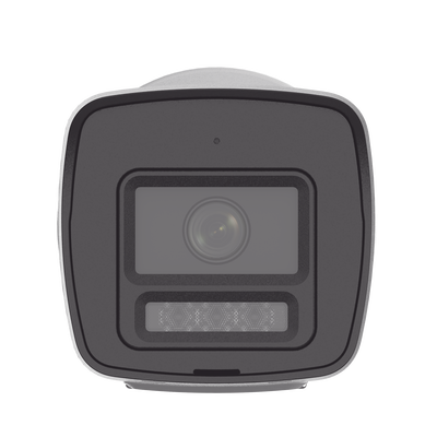 [PROTECCIÓN ACTIVA] Bala IP 4 Megapixel / Lente 2.8 mm / Dual Light (30 mts IR + 20 mts Luz Blanca)  / Audio de Dos Vías /  Luz Intermitente y Alerta de Audio / Micrófono Integrado / ACUSENSE Lite / Exterior IP67 / H.265 / PoE 
