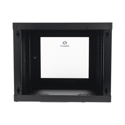 Gabinete de Pared con Puerta de Cristal Templado, 455 mm de Profundidad, 9U Rack de 19'', Acero Reforzado