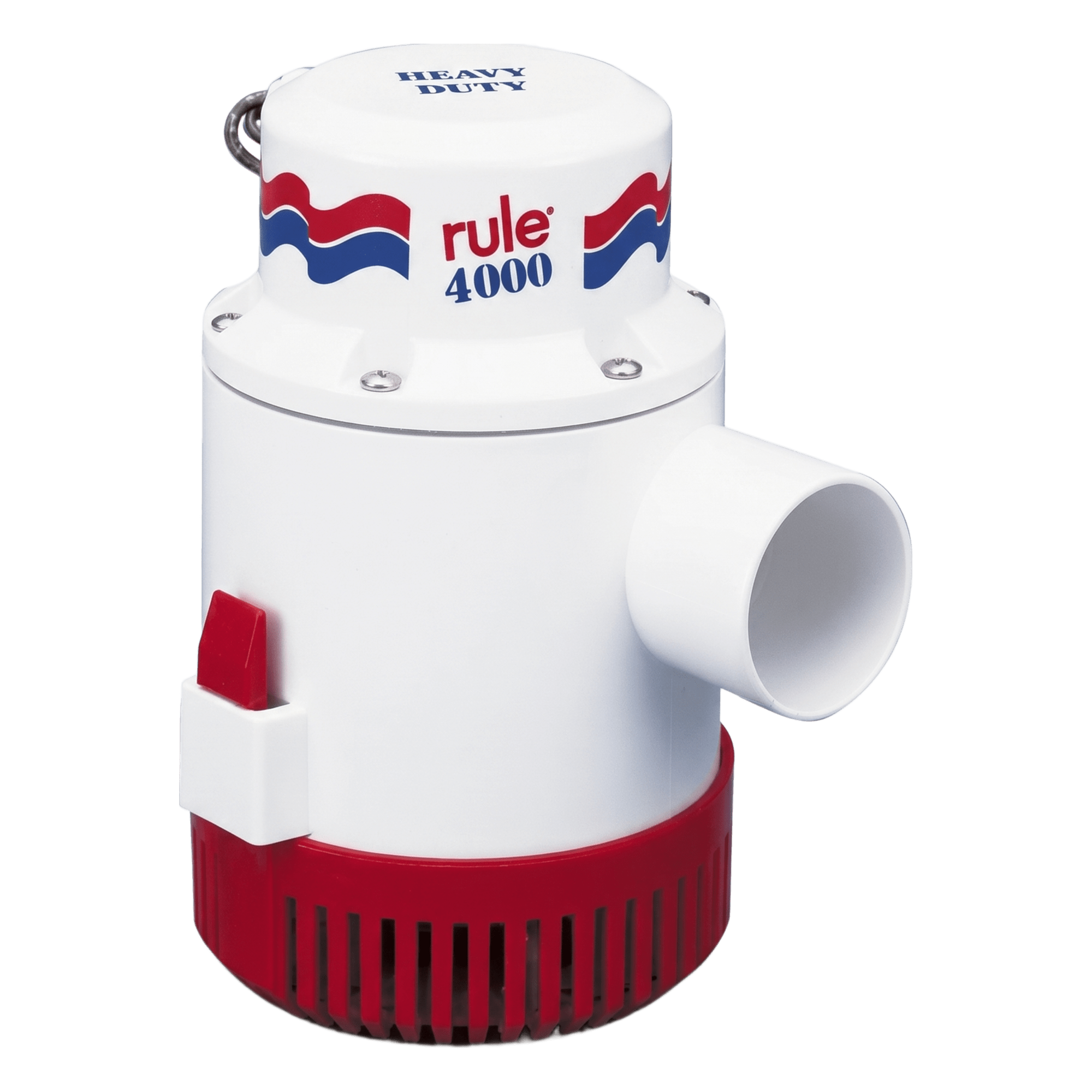 Bomba de Achique Sumergible / 4,000 GPH / 12V CD / Ejes de Acero Inoxidable / Protección Térmica TCO / ISO 8849 Grado Marino — RULE · SKU 56D