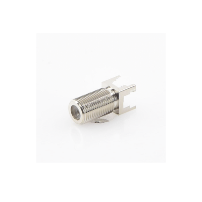 Conector F Hembra para PCB de Montaje Vertical, Níquel/ Estaño/ Polietileno.