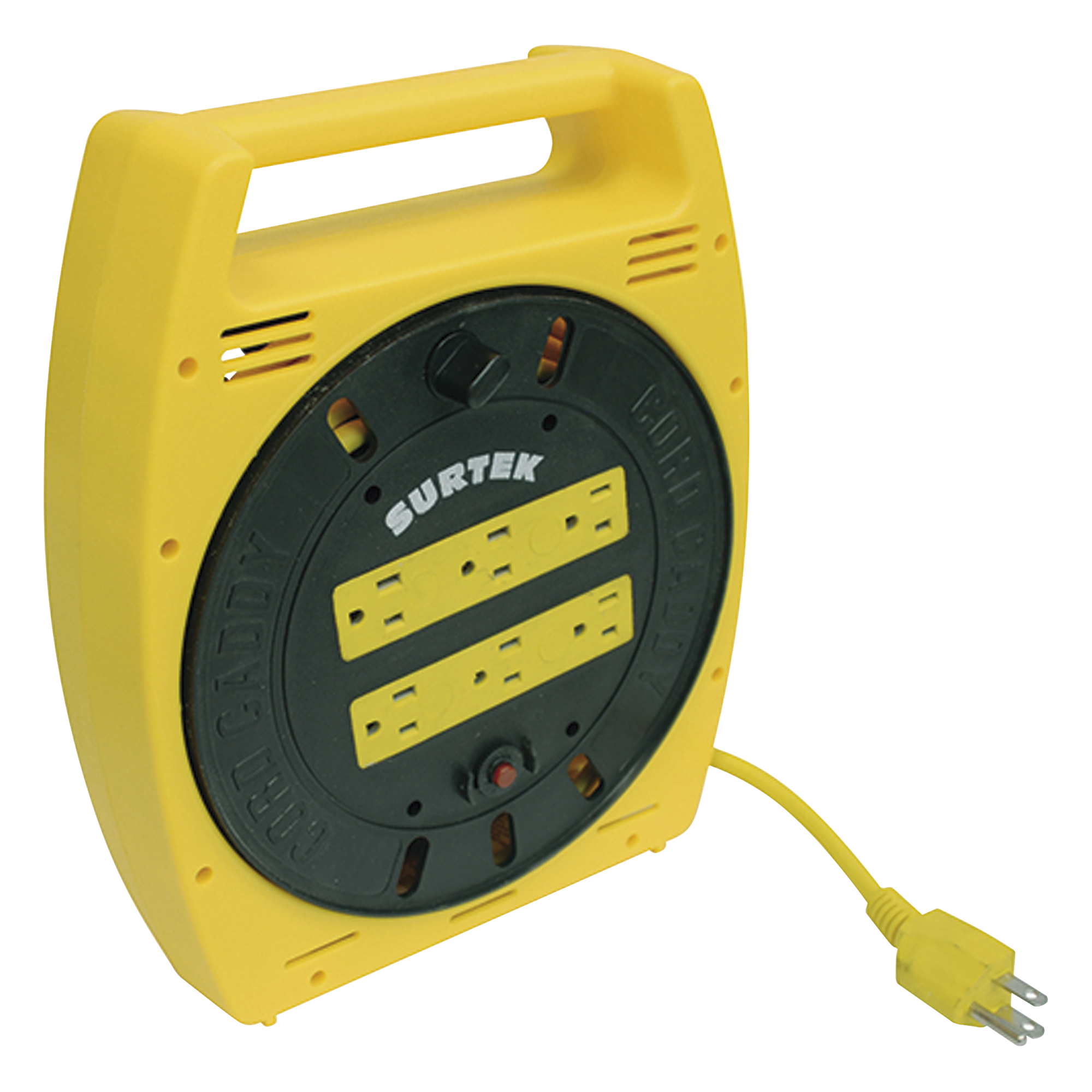 Multicontacto Eléctrico Tipo Carrete con 6 Contactos y 6 metros de Extensión / 127 V CA 10 A Máximo. — SURTEK · SKU SYS-136035