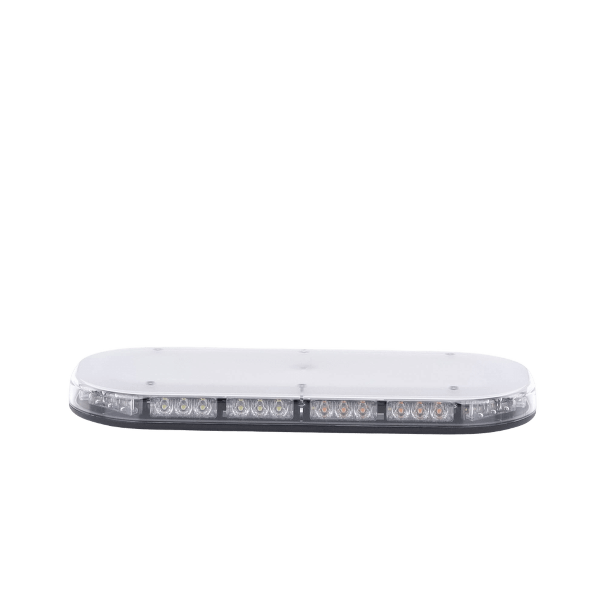 Mini Barra de Luces 42 LED, Ambar/Blanco, 15 Pulgadas, Montaje Fijo Con Tornillos, 12-24 Vcd, Lente transparente, SAE