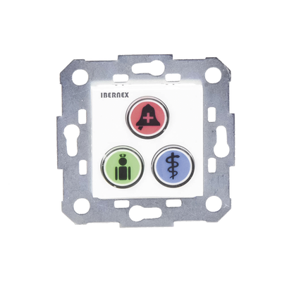 Modulo de 3 Botones iluminados para habitación de Hospital / Alarma / Cancelar y Código Azul / BUS RS485 / Compatible con NX0019/B, NX1021 Y NX0015