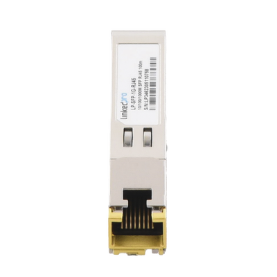 Transceptor Óptico SFP a RJ45 / Auto negociación 10/100/1000 Mbps / Conector RJ45 / 1000BASE-T / Distancia de hasta 100 m.