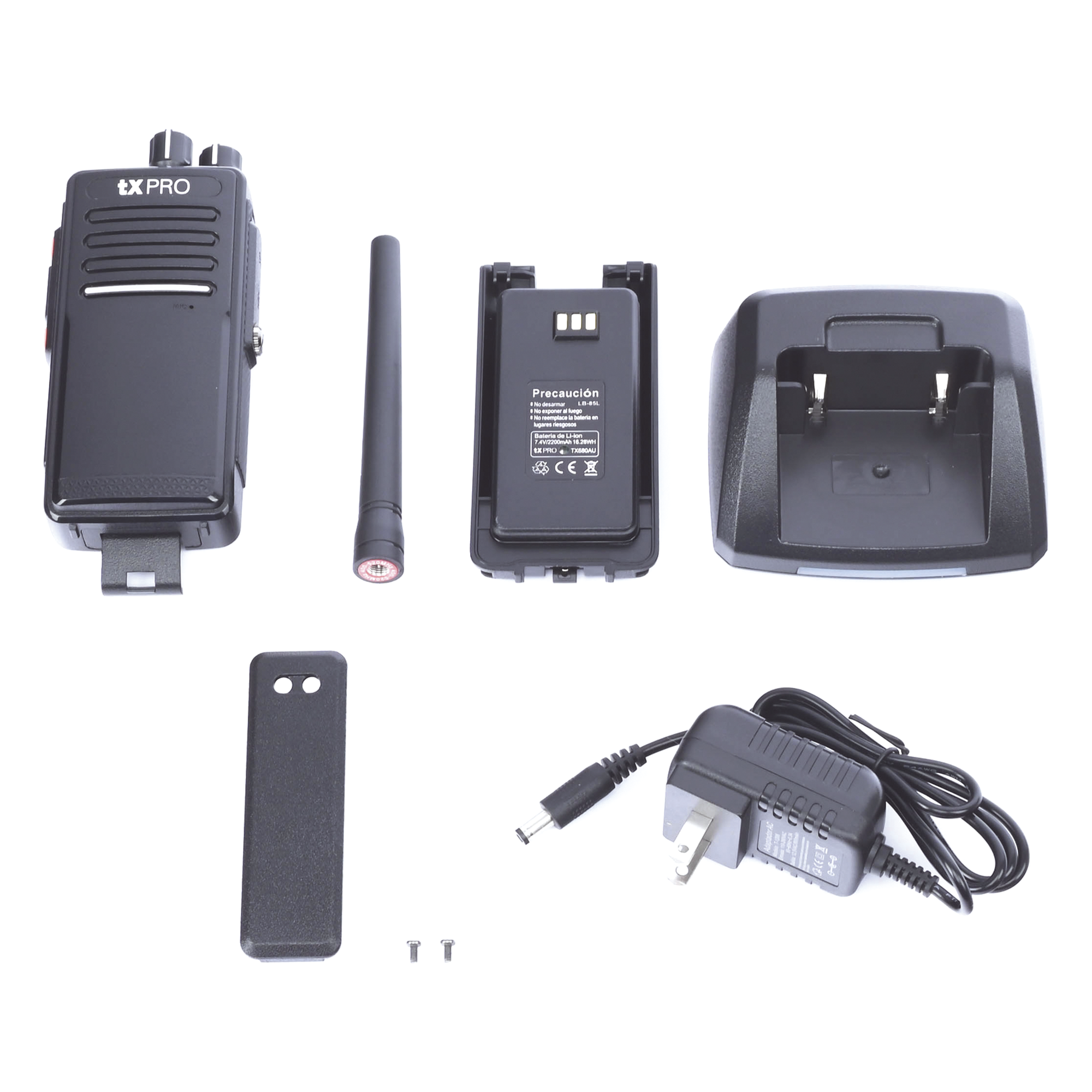 Radio Portátil UHF 400-512 MHz, Digital DMR y Analógico, 5 W, Incluye antena, batería, cargador y clip, 16 canales preconfigurados