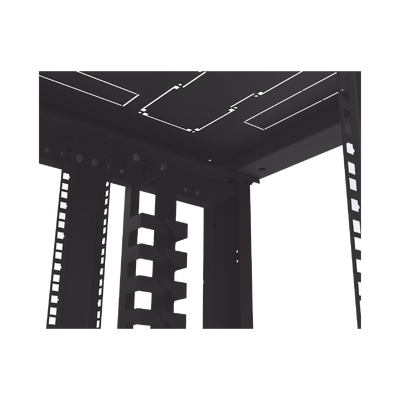 Gabinete Profesional para Telecomunicaciones de 45UR, 1200 mm Profundidad, Incluye 2 Organizadores Verticales de 45 Unidades de Rack, Se envía el Gabinete Armado.