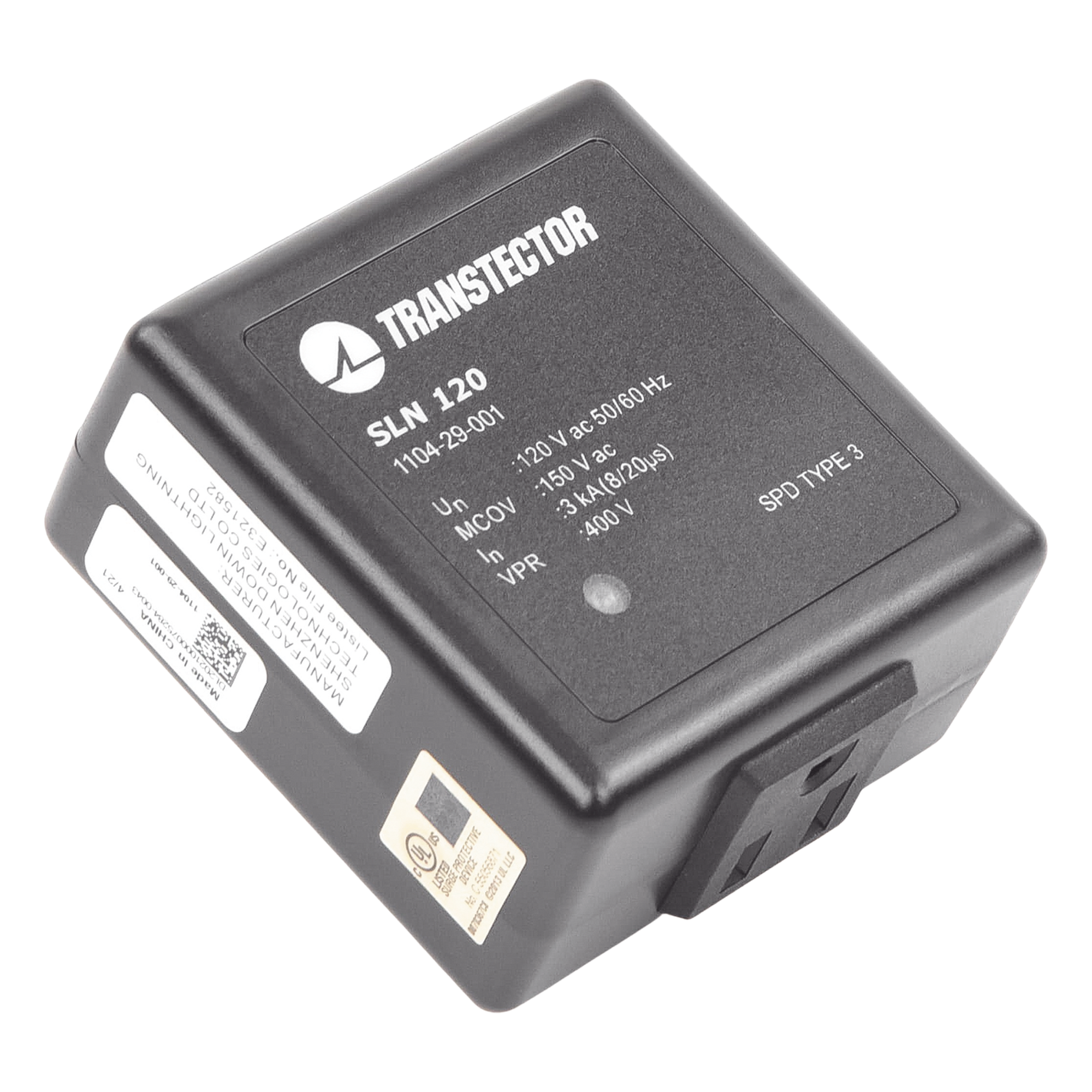 Protector Sobretensión / 120 VAC / SASD / 5 kA / NEMA 5-15R / Plug-in / UL 1449 / 2.4 x 2.8 x 2.9 in